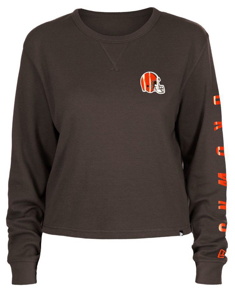 New Era Women's Cleveland Browns Dark Brown Thermal Long Sleeve T-Shirt product image
