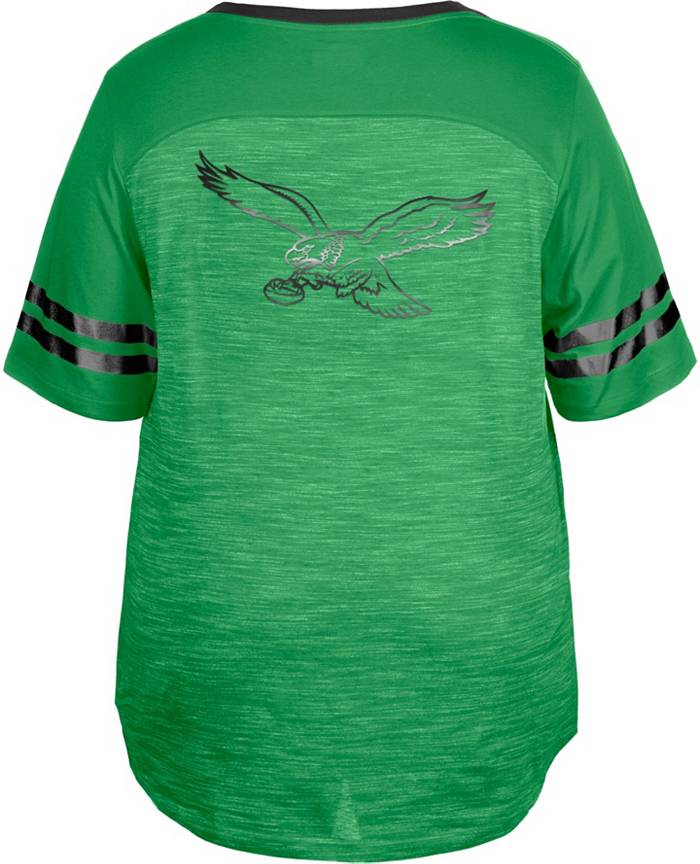 New Era Women's Philadelphia Eagles Space Dye Kelly Green Plus Size T-Shirt