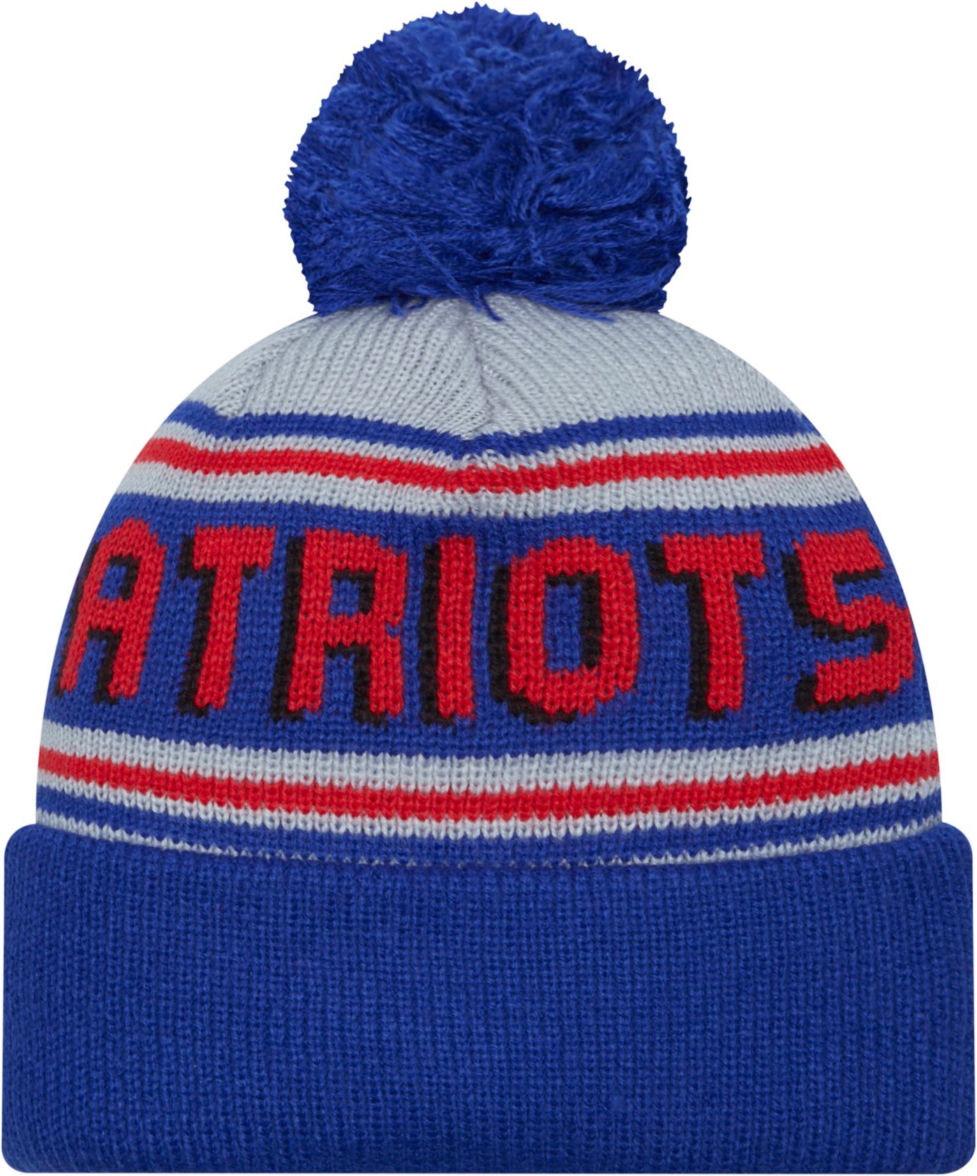 New Era Men s New England Patriots Throwback Cheer Knit Beanie Dick s Sporting Goods