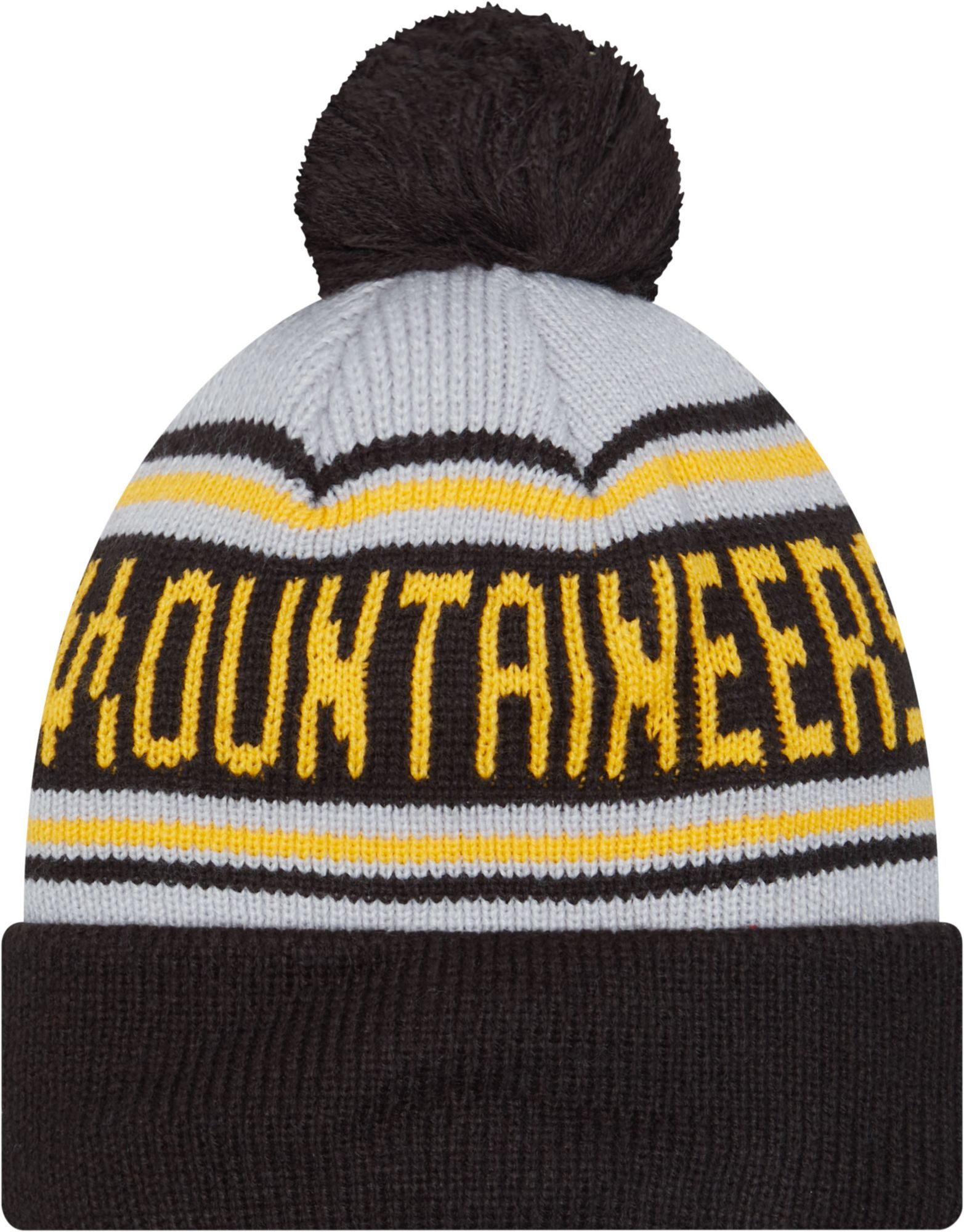 New Era Men's Appalachian State Mountaineers Black Pom Wordmark Beanie