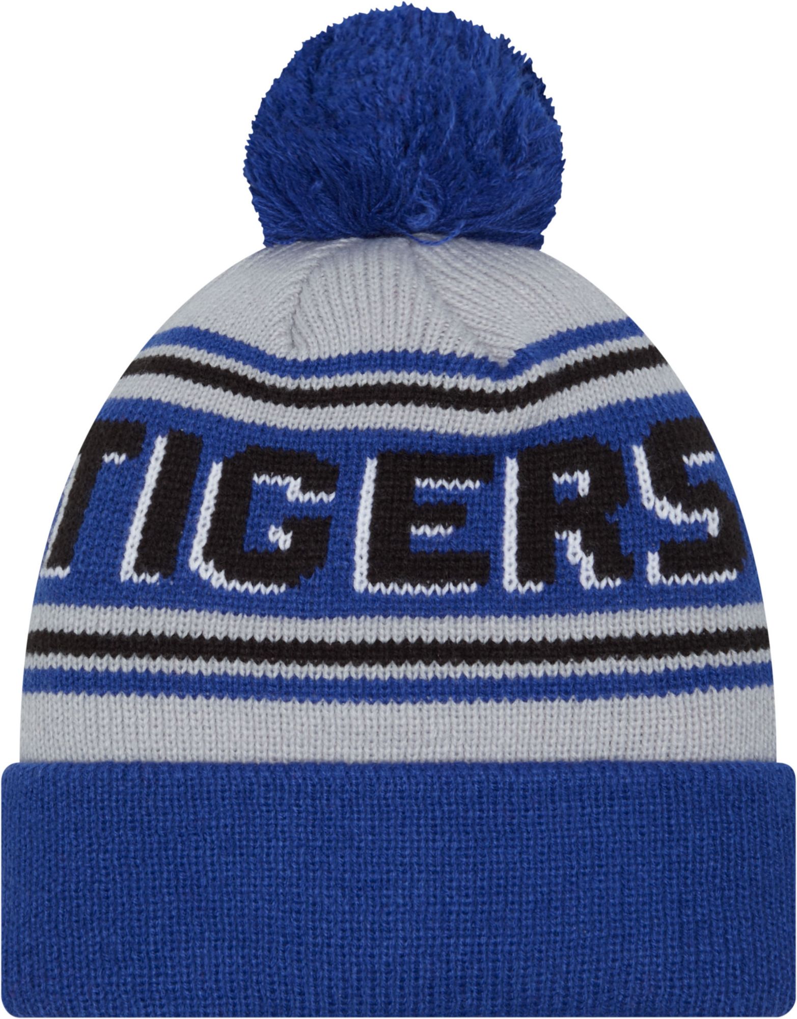 New Era Men's Memphis Tigers Blue Pom Wordmark Beanie