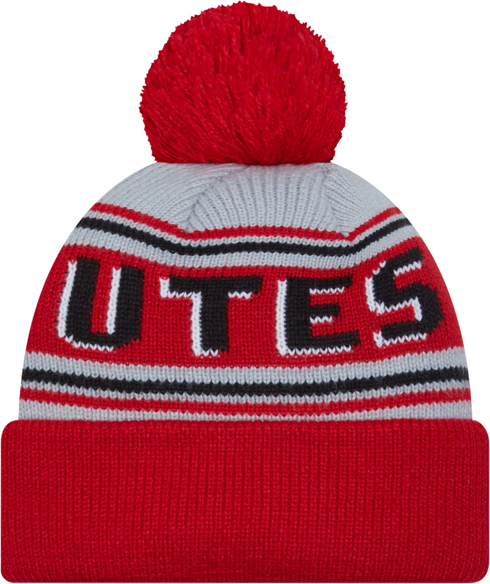 New Era Men's Utah Utes Crimson Pom Wordmark Beanie