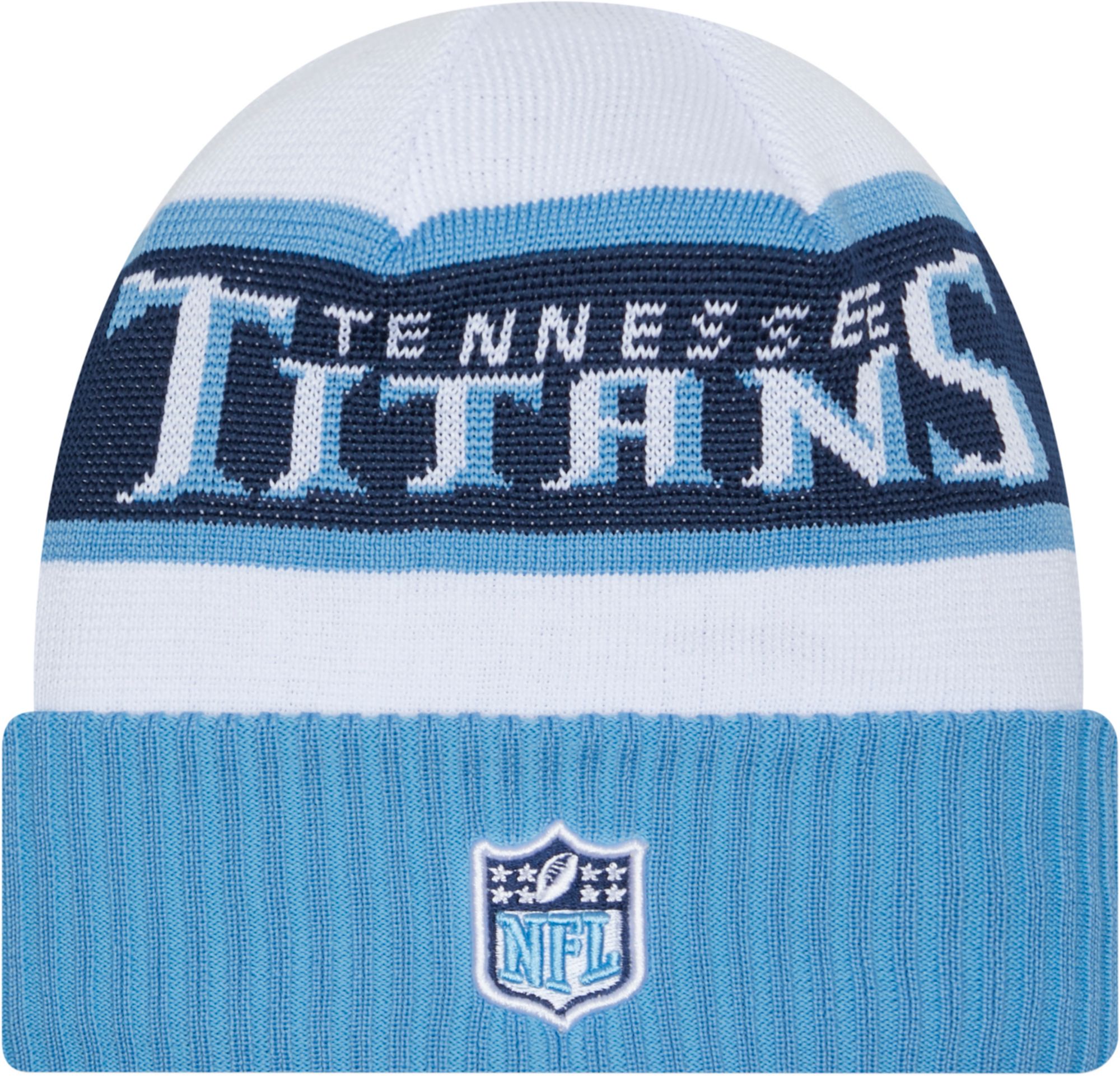 New Era Men's Tennessee Titans 2023 Sideline White Tech Knit Beanie