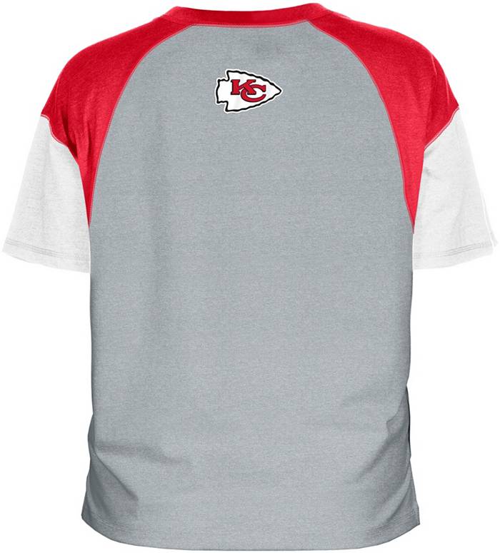Men's New Era Red Kansas City Chiefs Current Raglan Long Sleeve T-Shirt