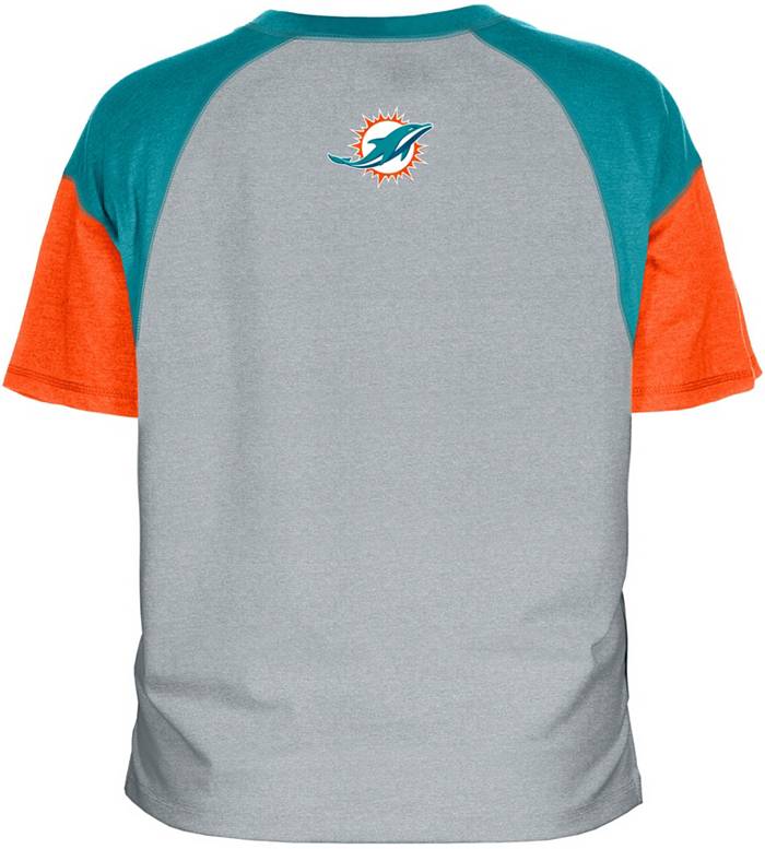 New Era Women's Miami Dolphins Color Block Grey T-Shirt