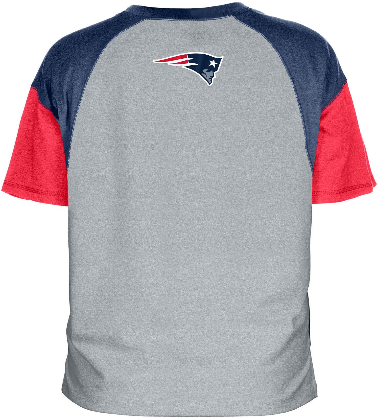 New Era Women's England Patriots Color Block Grey T-Shirt