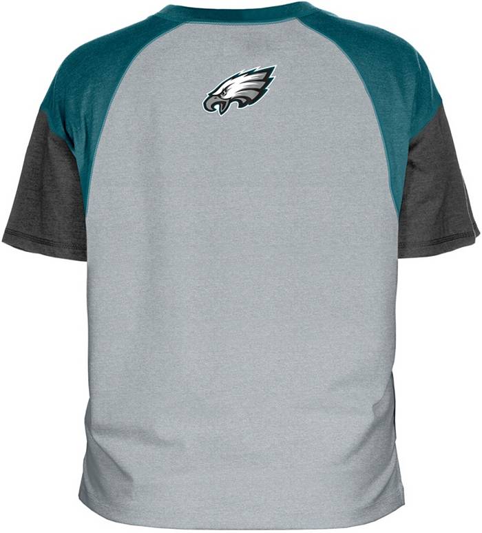 New Era Women's Philadelphia Eagles Color Block Grey T-Shirt