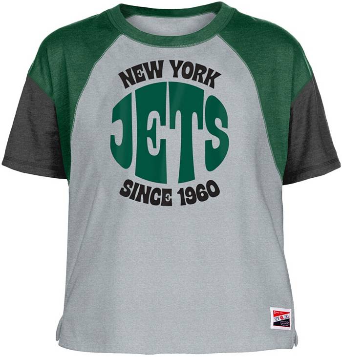 New Era Women's New York Jets Color Block Grey T-Shirt