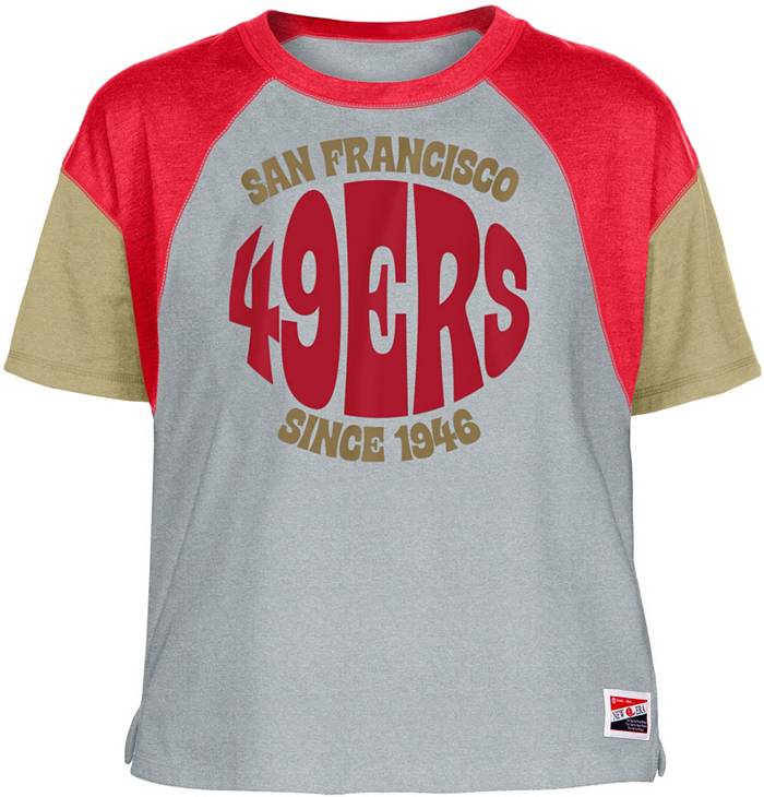New Era Women's San Francisco 49ers Color Block Grey T-Shirt