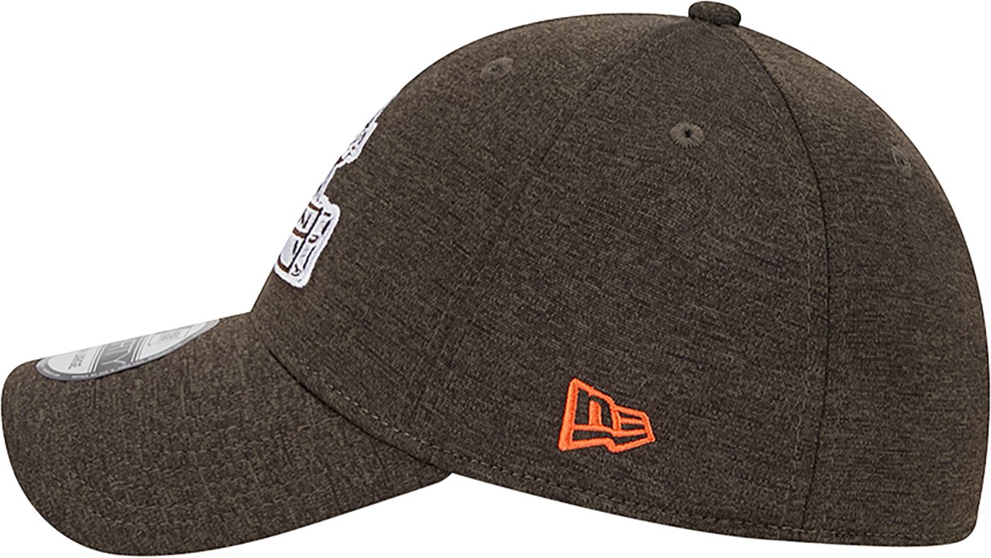 New Era Men s Cleveland Browns Logo Brown 39Thirty Stretch Fit Hat Dick s Sporting Goods
