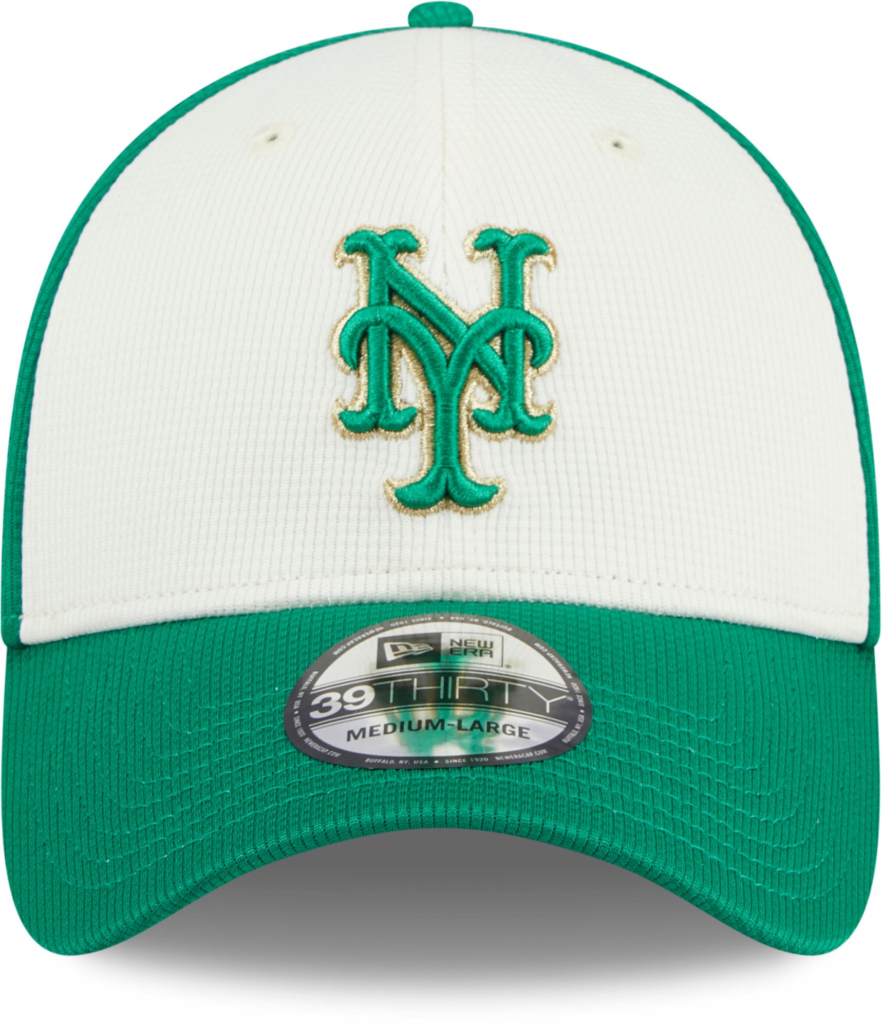 New Era Adult St. Patrick's Day '24 York Mets Green 39Thirty Stretch Fit Hat