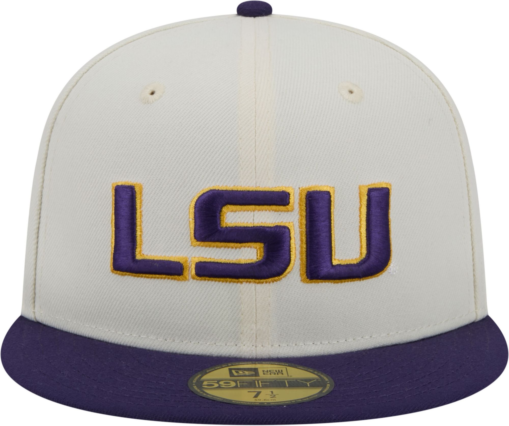 New Era Men's LSU Tigers White 59Fifty Fitted Hat product image
