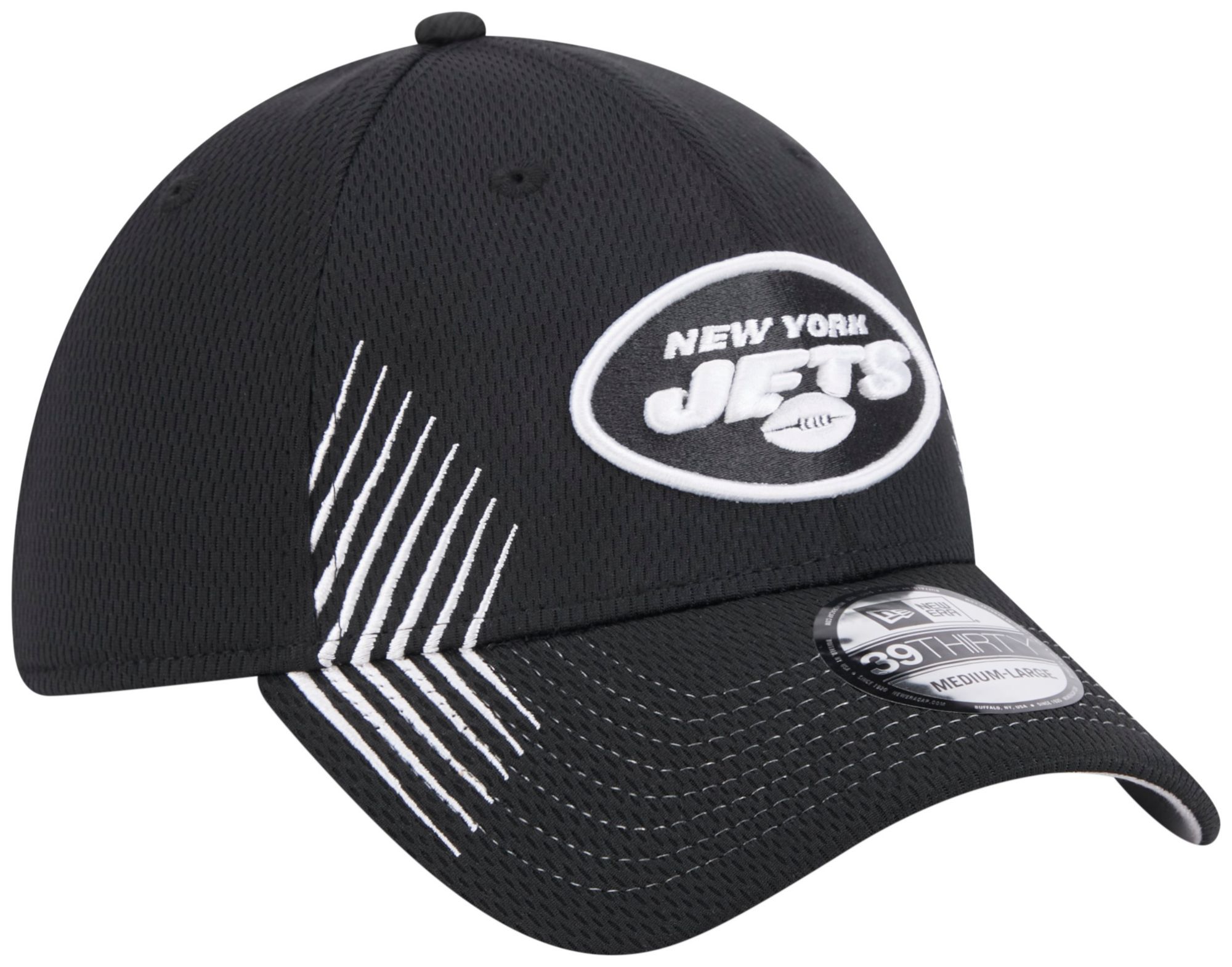 New Era Men's New York Jets Active 39Thirty Black Stretch Fit Hat product image