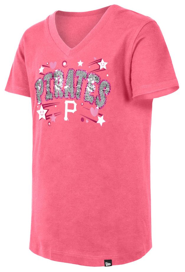 New Era Girls' Pittsburgh Pirates Pink V-Neck T-Shirt