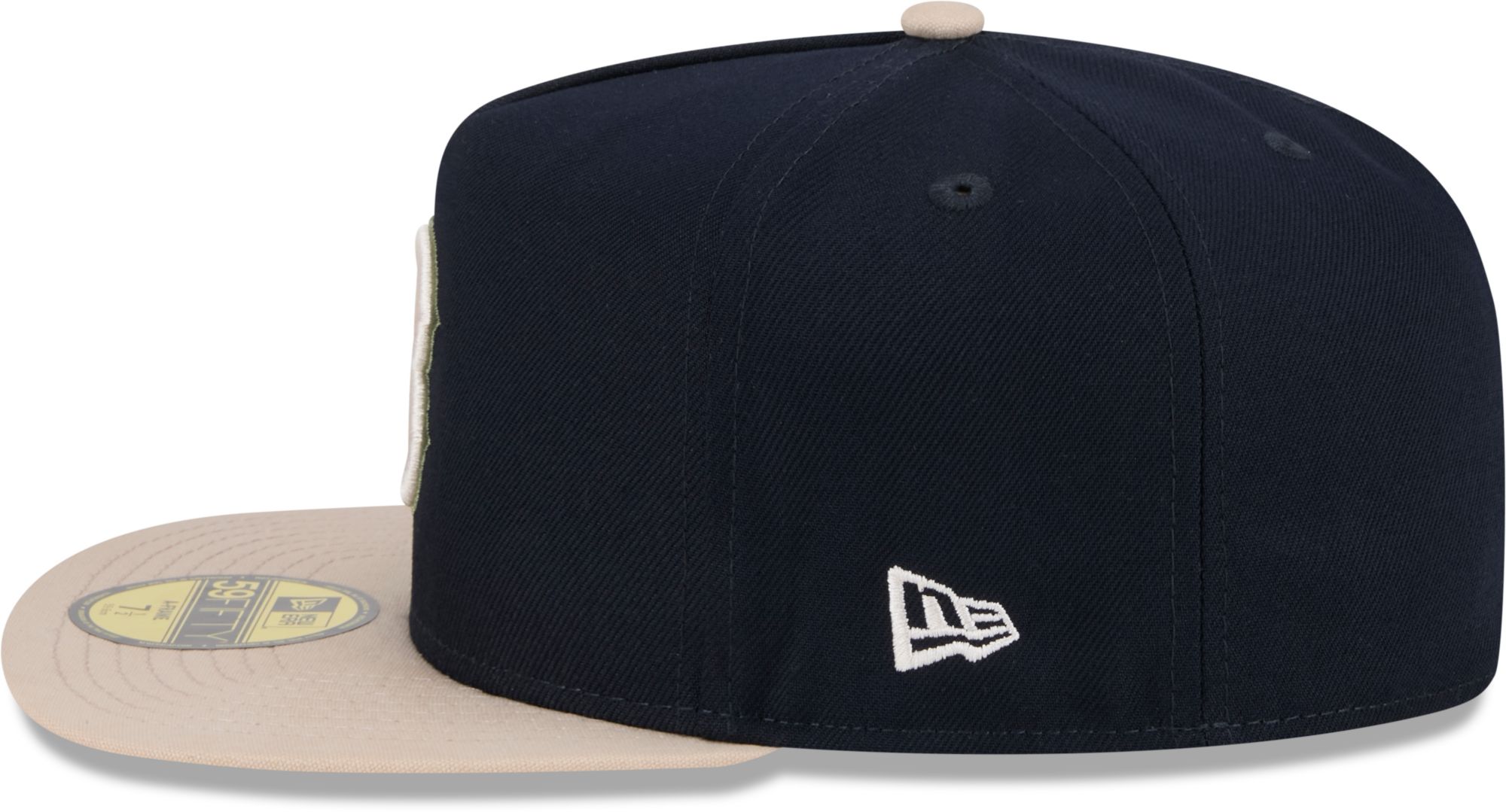 New Era Men's Boston Red Sox Navy Canvas A-Frame 59Fifty Fitted Hat