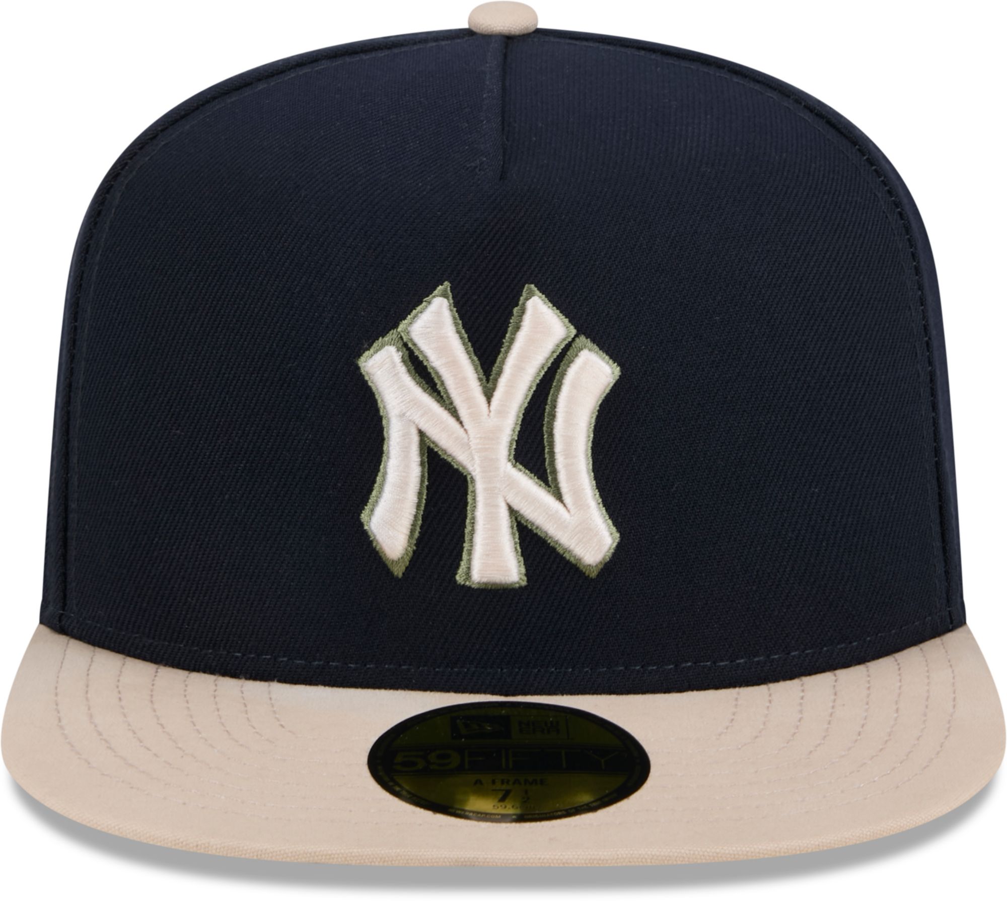 New Era Men's York Yankees Navy Canvas A-Frame 59Fifty Fitted Hat