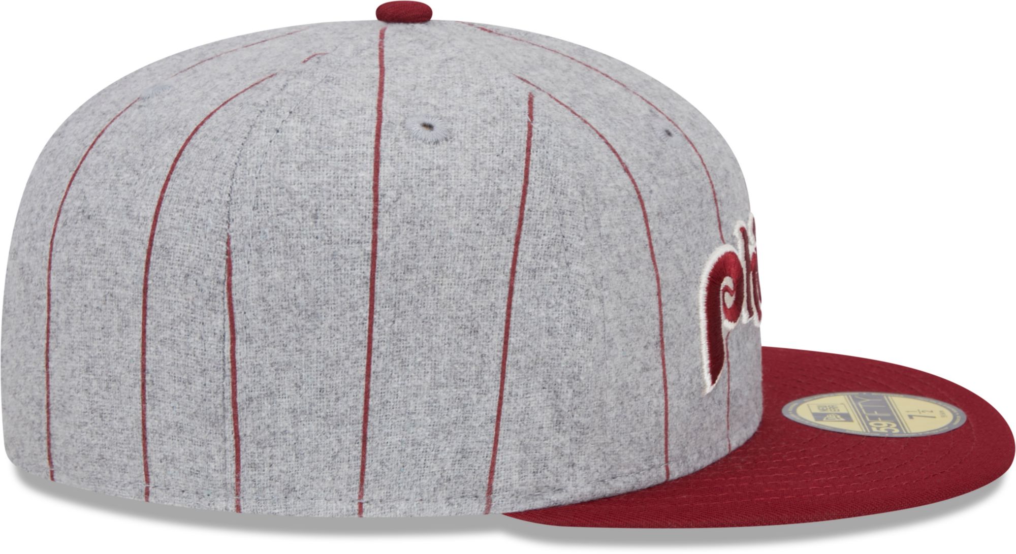 New Era Men's Philadelphia Phillies Red Heather Pinstripe 59Fifty Fitted Hat