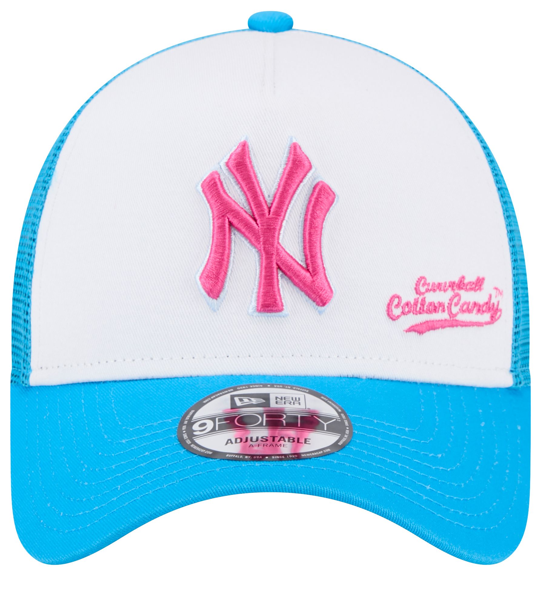 New Era Men's New York Yankees Big League Chew Curveball Cotton Candy White A-Frame 9Forty Adjustable Hat product image