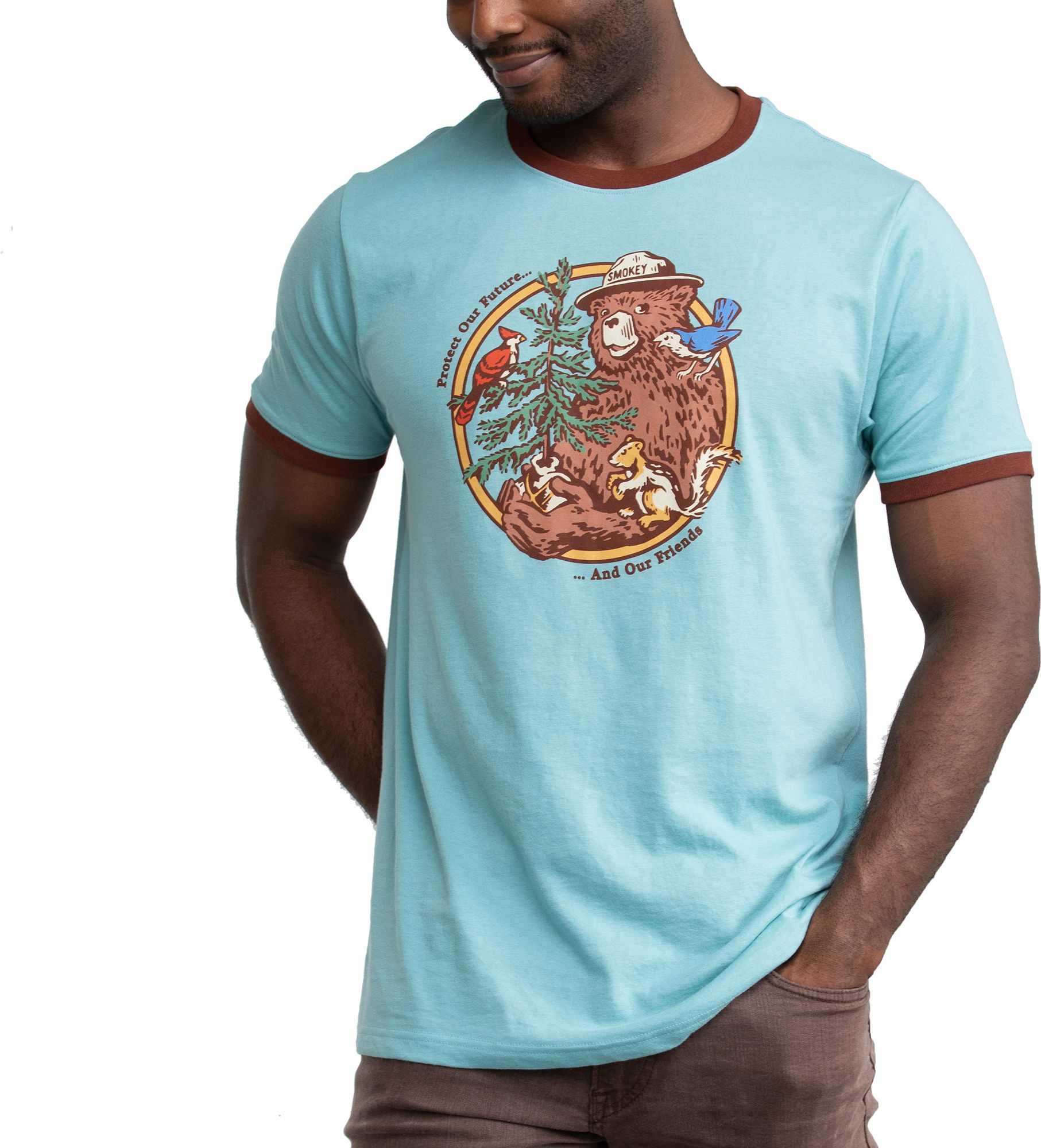 The Landmark Project Adult Smokey Friends Short Sleeve Ringer T-Shirt product image