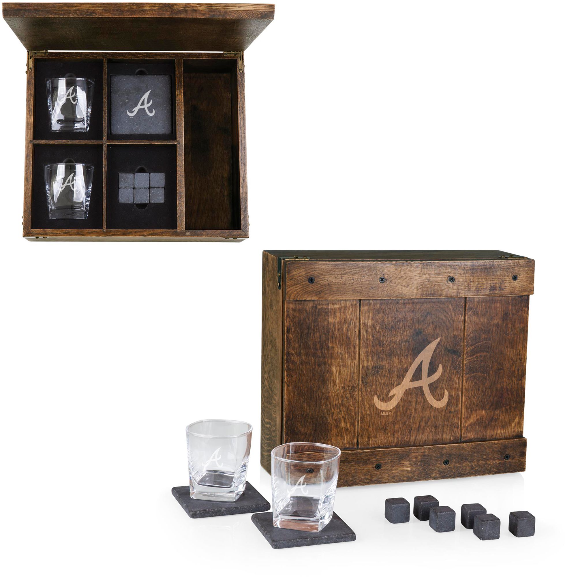 Picnic Time Atlanta Braves Whiskey Box Set