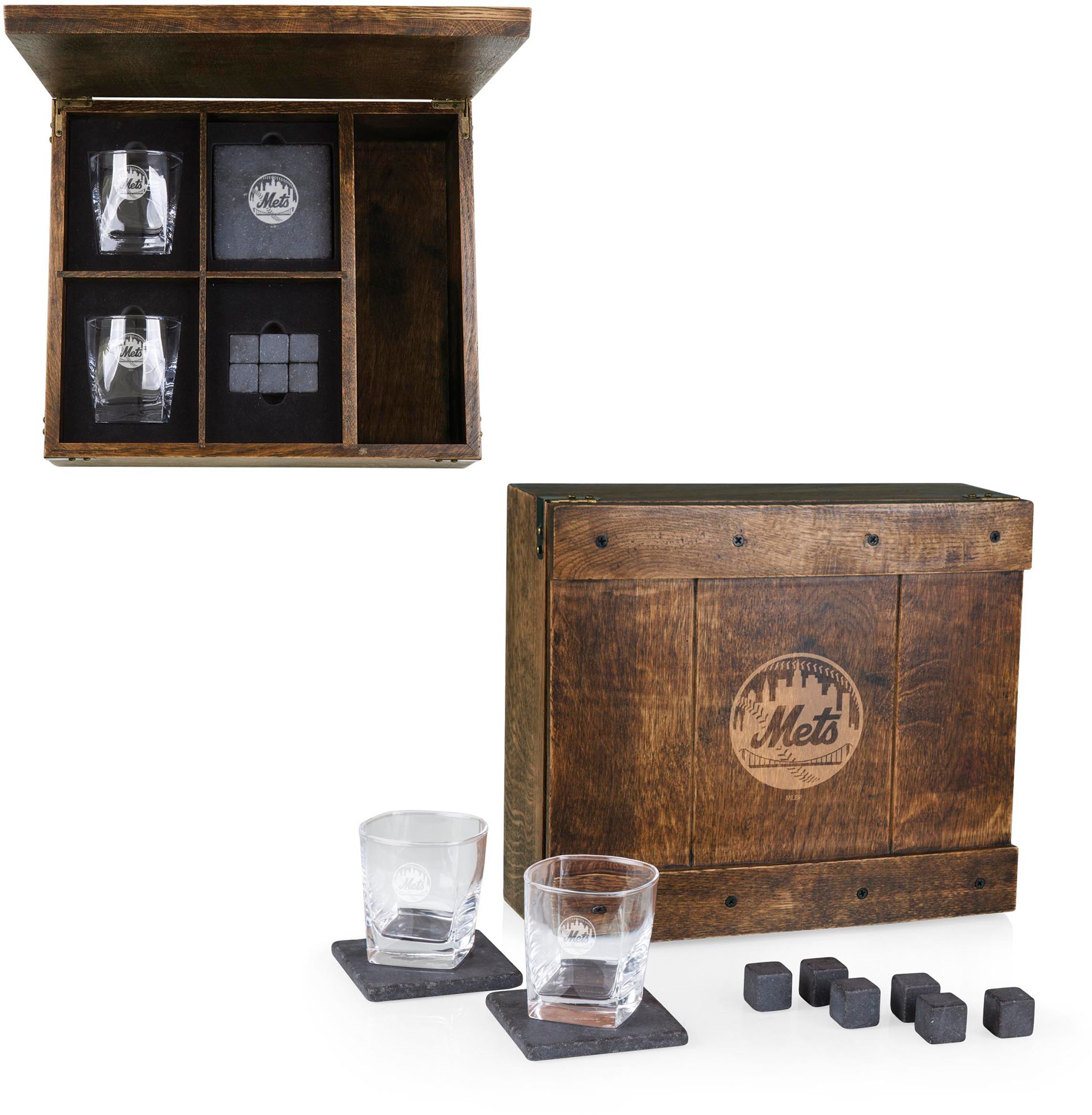 Picnic Time New York Mets Whiskey Box Set