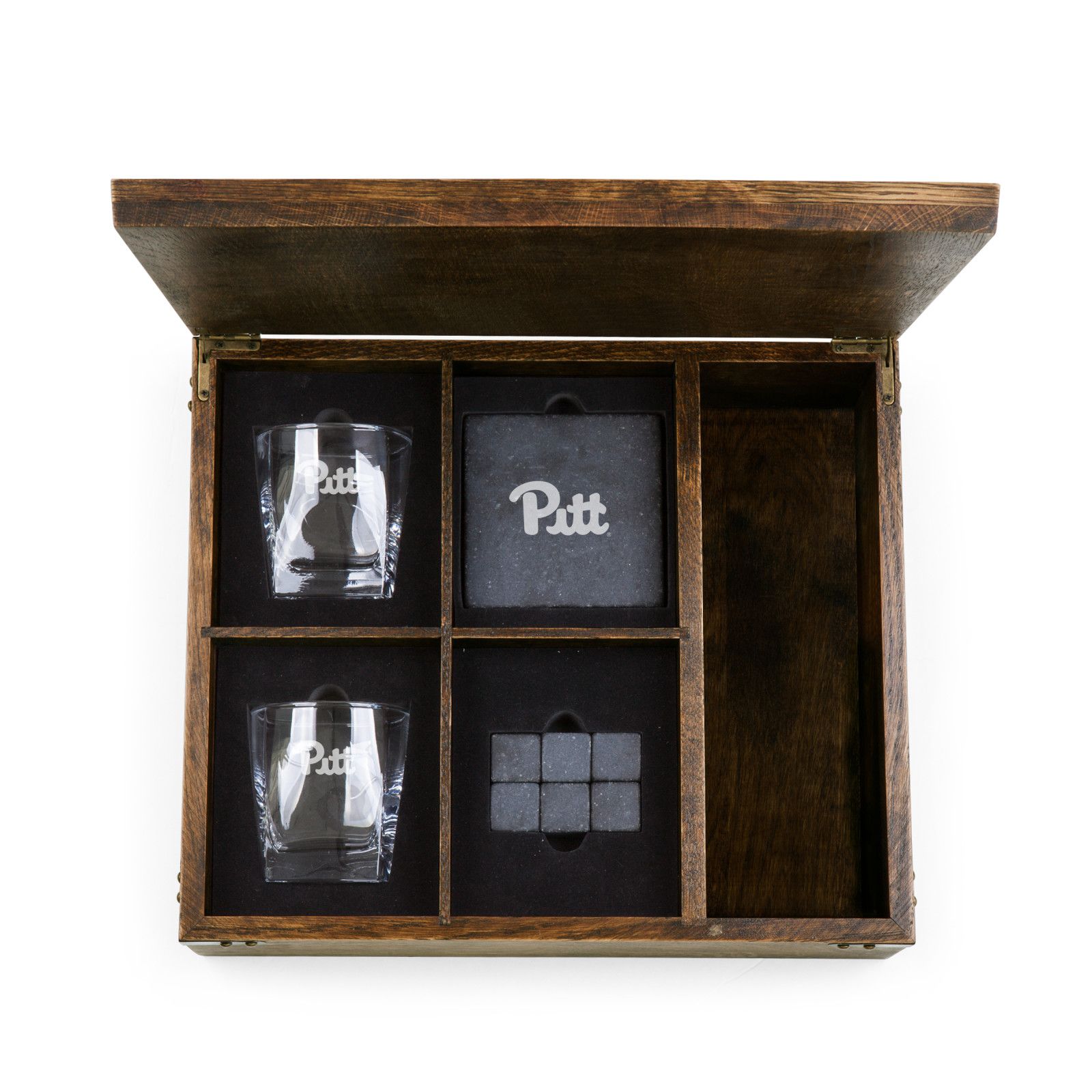 Picnic Time Pitt Panthers Whiskey Box Drink Set