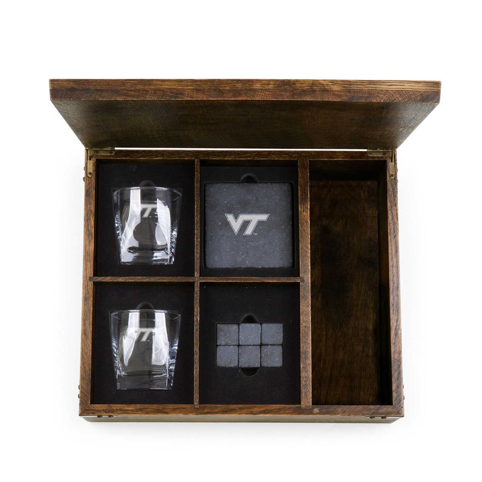Picnic Time Virginia Tech Hokies Whiskey Box Drink Set product image