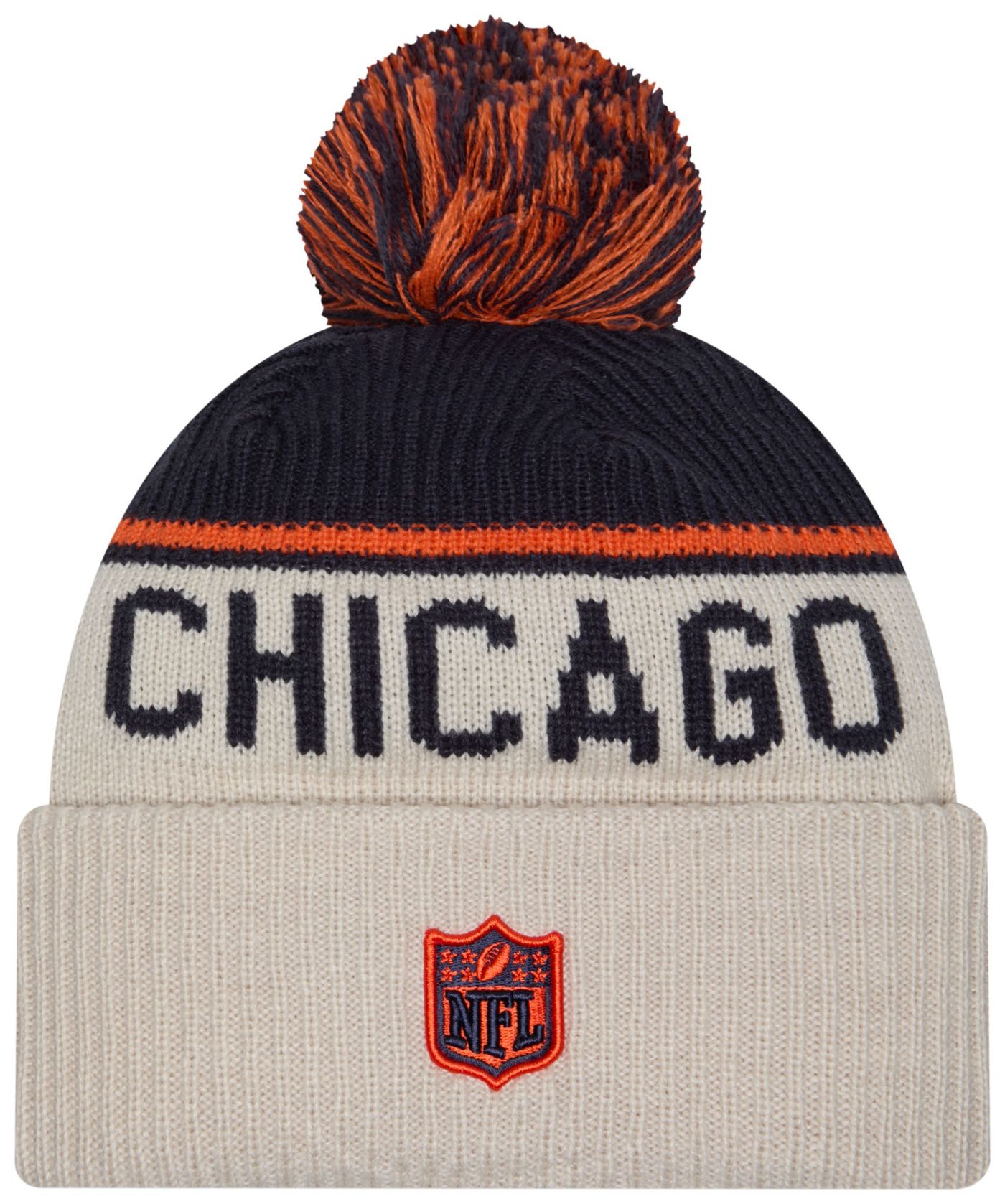 New Era Adult Chicago Bears Sideline Historic Throwback Orange Knit Beanie Dick s Sporting Goods