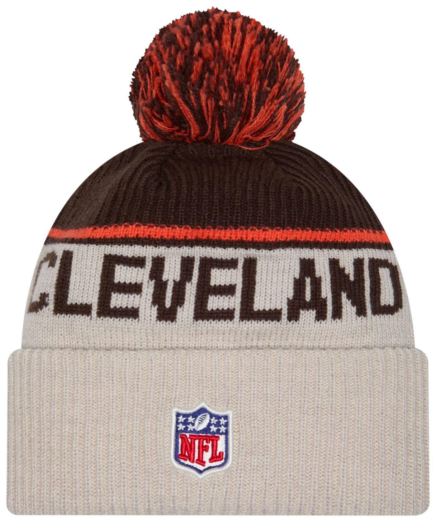 New Era Adult Cleveland Browns Sideline Historic Throwback Dark Brown Knit Beanie Dick s Sporting Goods