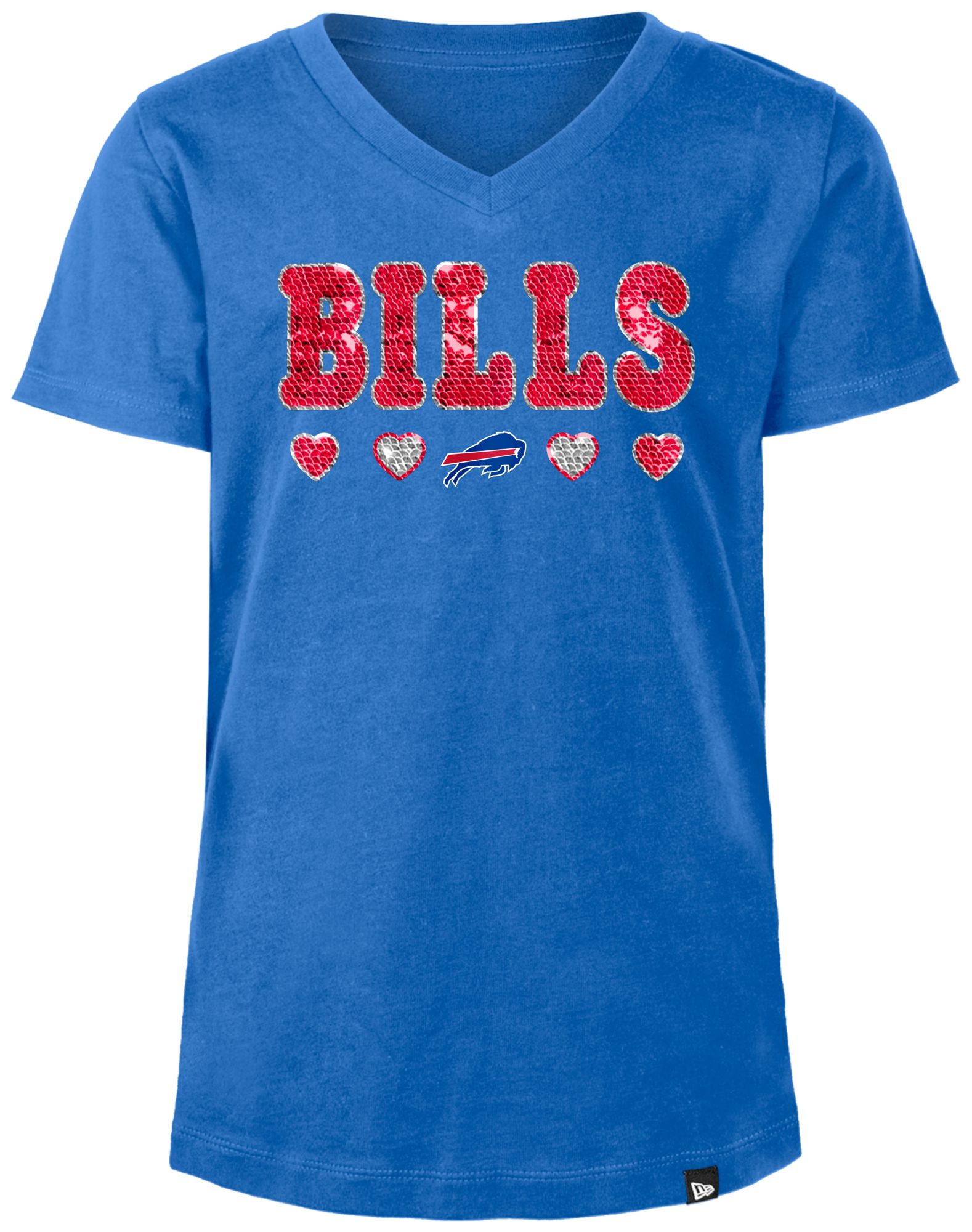 New Era Girls' Buffalo Bills Sequins Flip Blue T-Shirt product image