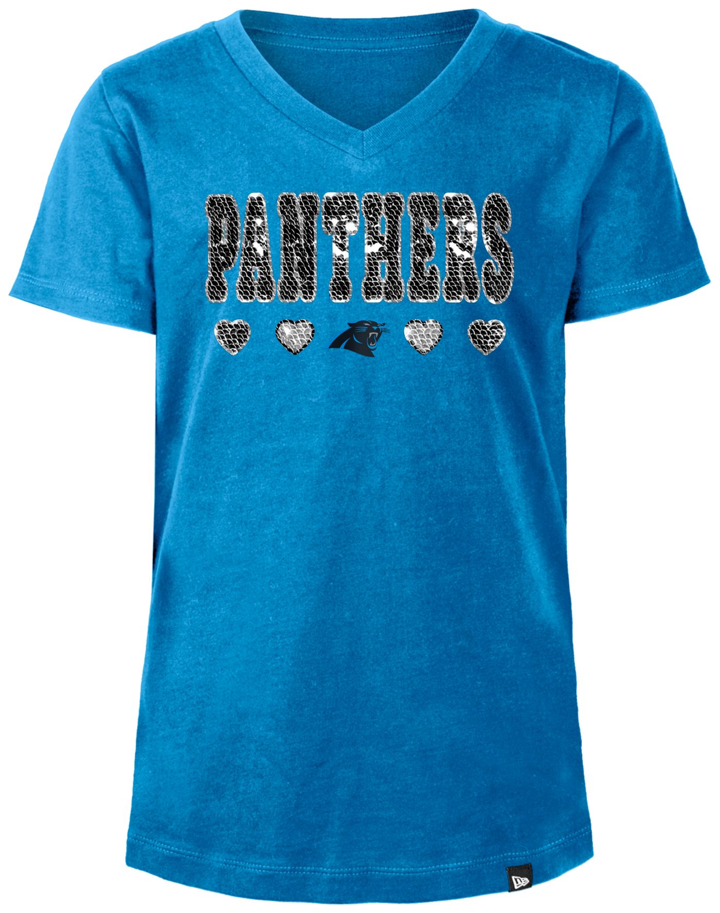 New Era Girls Carolina Panthers Sequins Flip Blue T Shirt Dick s Sporting Goods