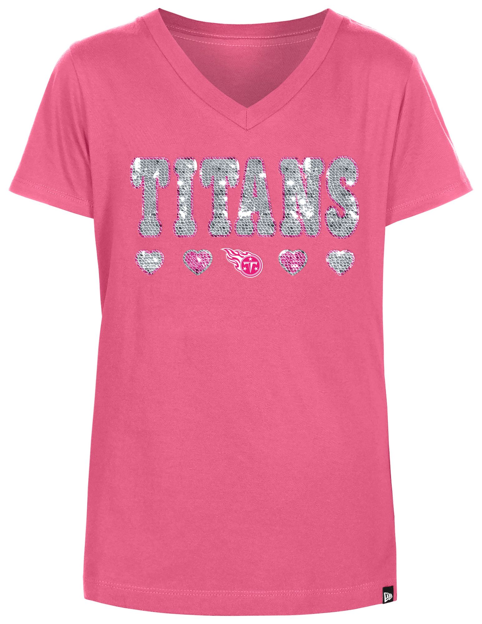 New Era Girls' Tennessee Titans Sequins Flip Pink T-Shirt product image