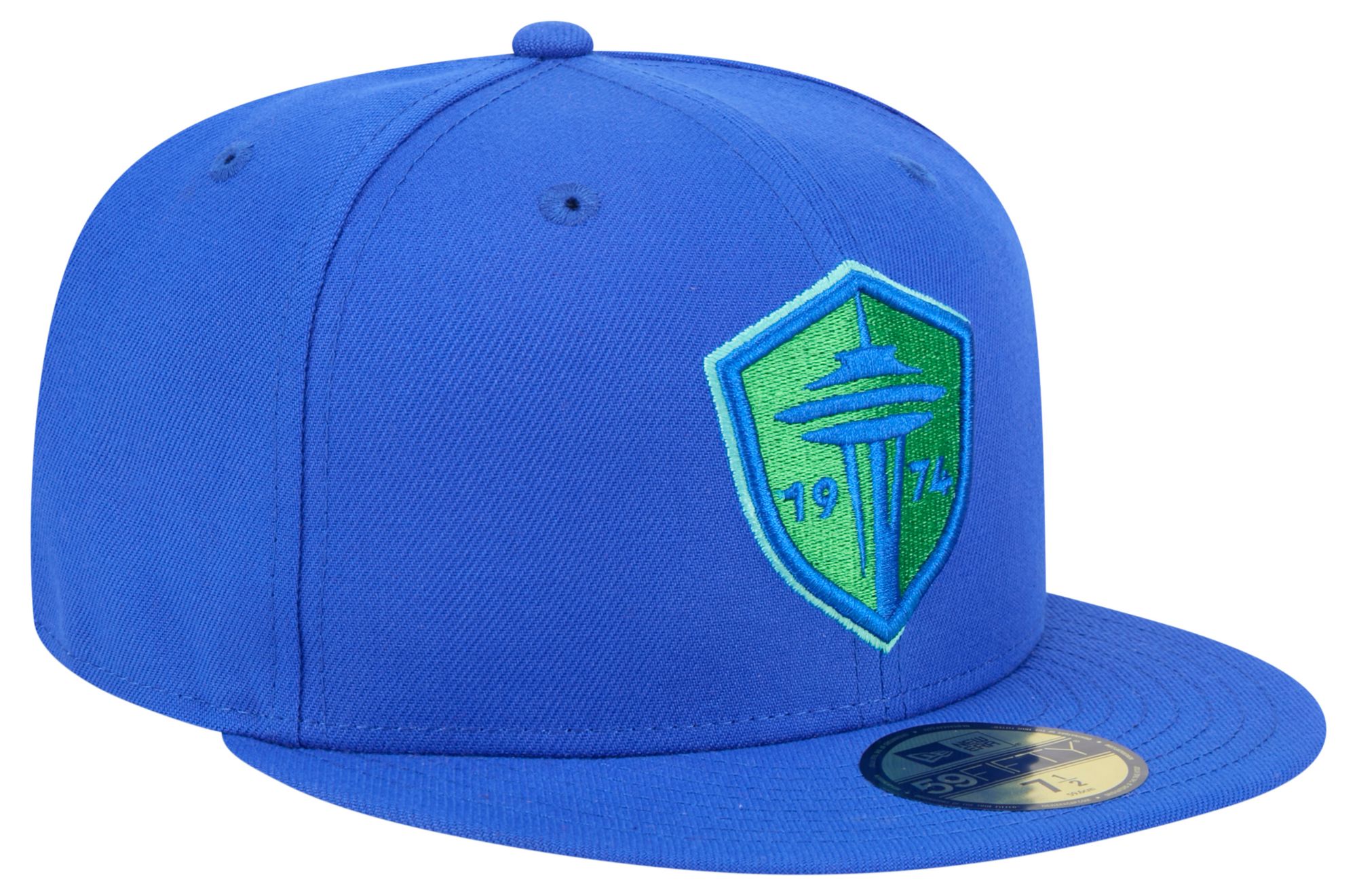 New Era Adult Seattle Sounders Bright Blue Logo 59Fifty Fitted Hat product image