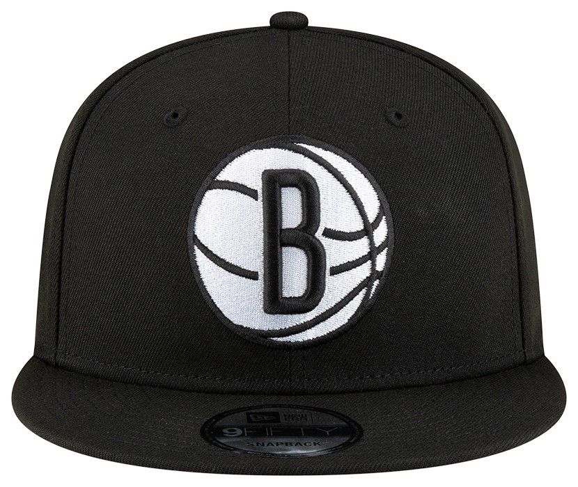 New Era Adult Brooklyn Nets Black Logo 9Fifty Adjustable Hat product image