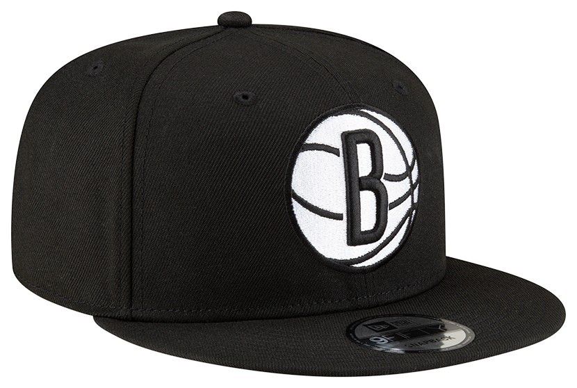 New Era Adult Brooklyn Nets Black Logo 9Fifty Adjustable Hat product image