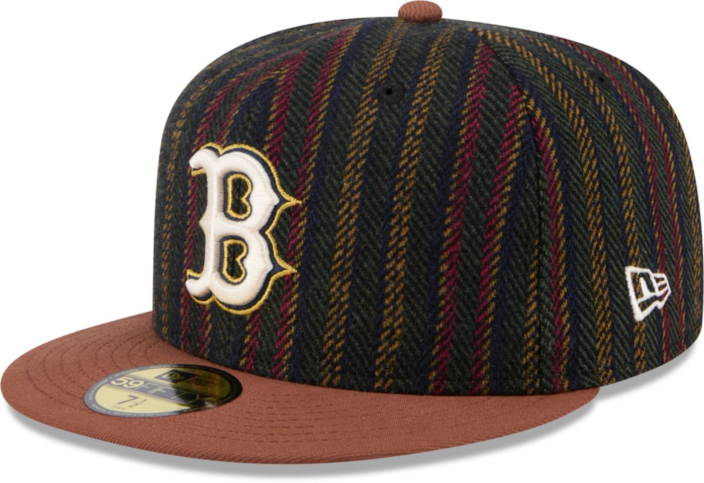 New Era Adult Boston Red Sox Brown Vintage Herringbone 59Fifty Fitted Hat Dick s Sporting Goods