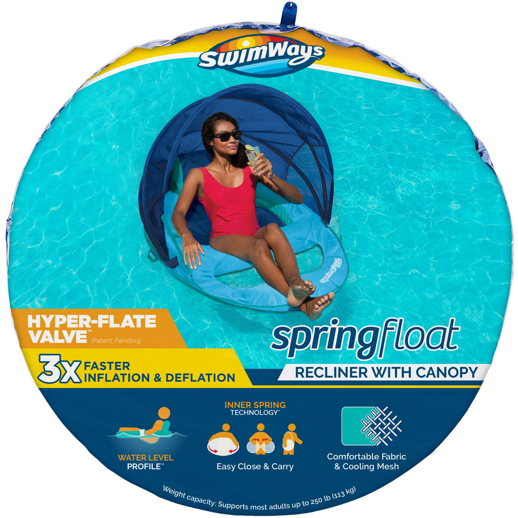 SwimWays Recliner Pool Float with Canopy product image