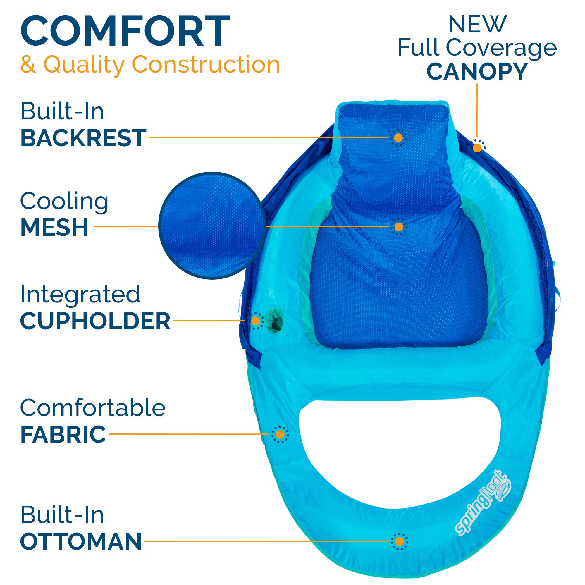 SwimWays Recliner Pool Float with Canopy product image
