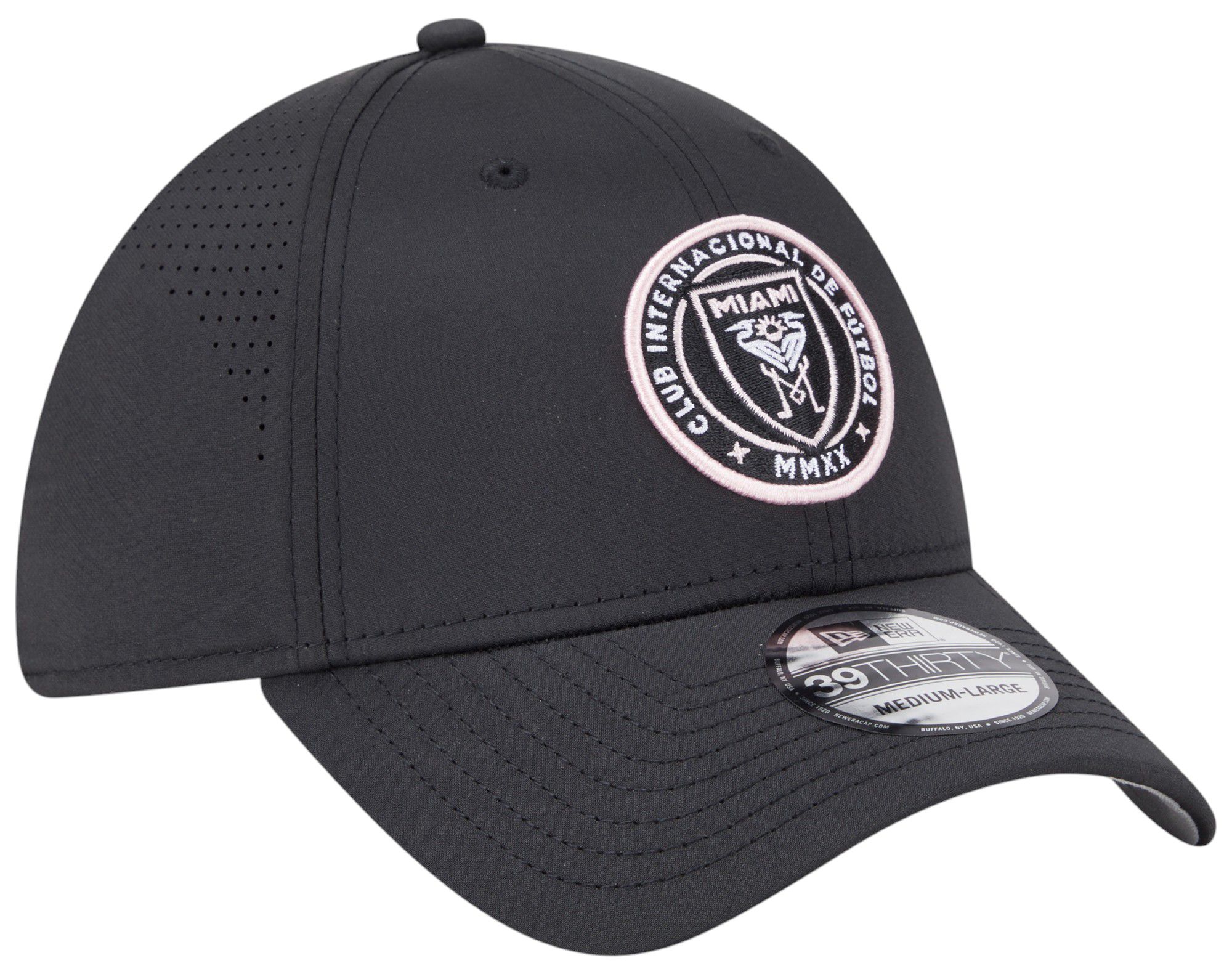 New Era Adult Inter Miami CF Black 39Thirty Stretch Fit Hat product image