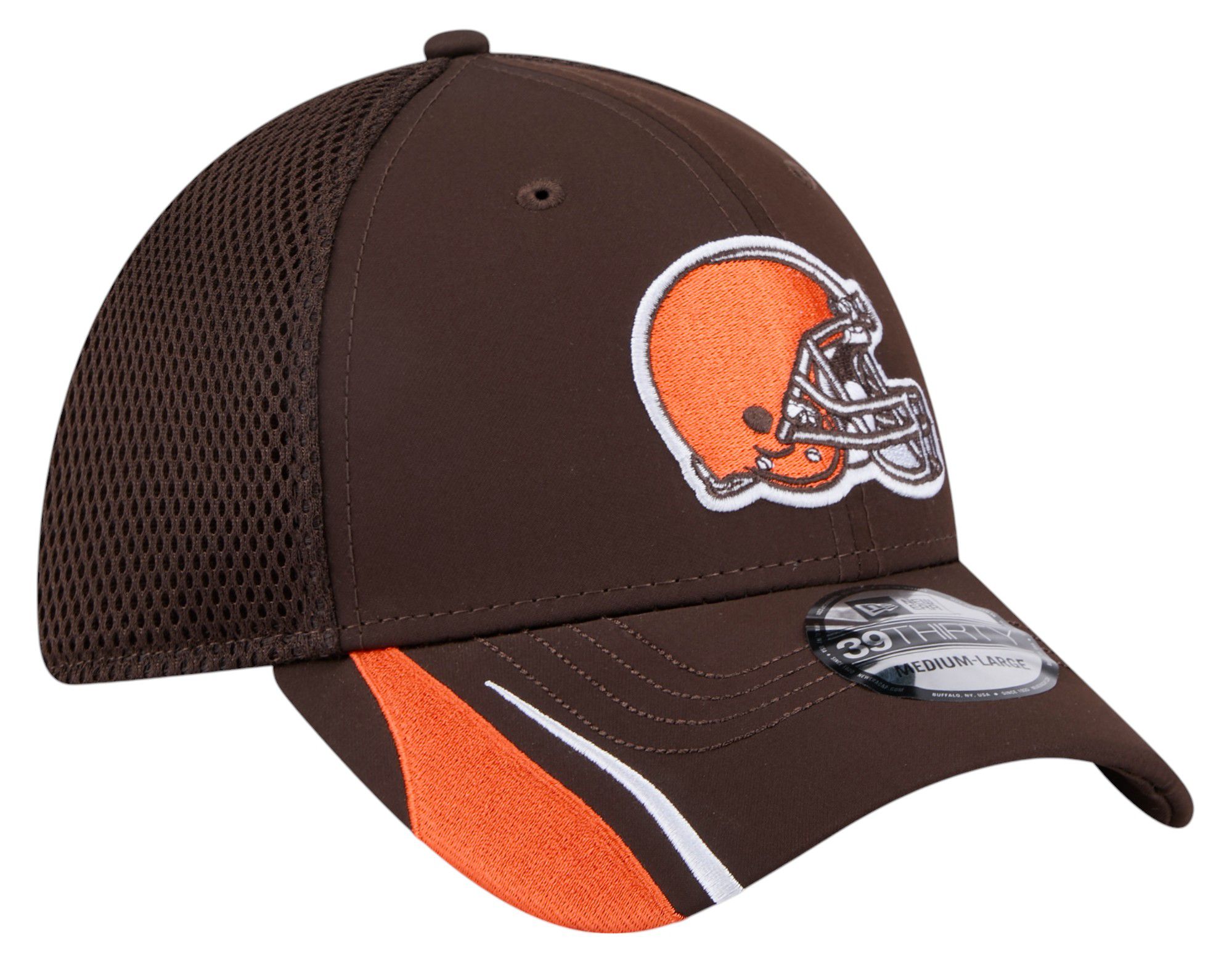 New Era Adult Cleveland Browns Brown Linear 39Thirty Adjustable Hat product image