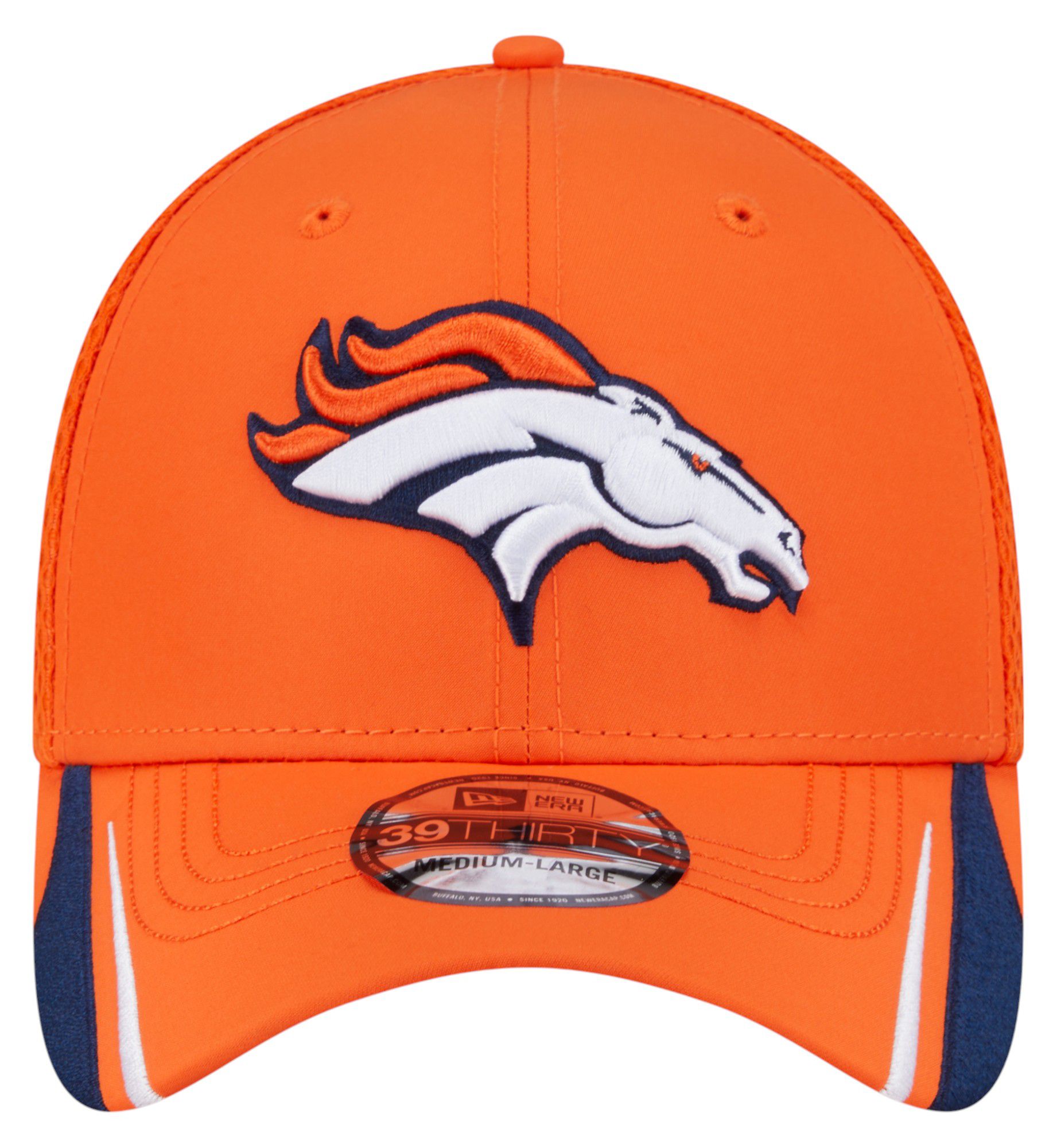 New Era Adult Denver Broncos Orange Linear 39Thirty Adjustable Hat product image