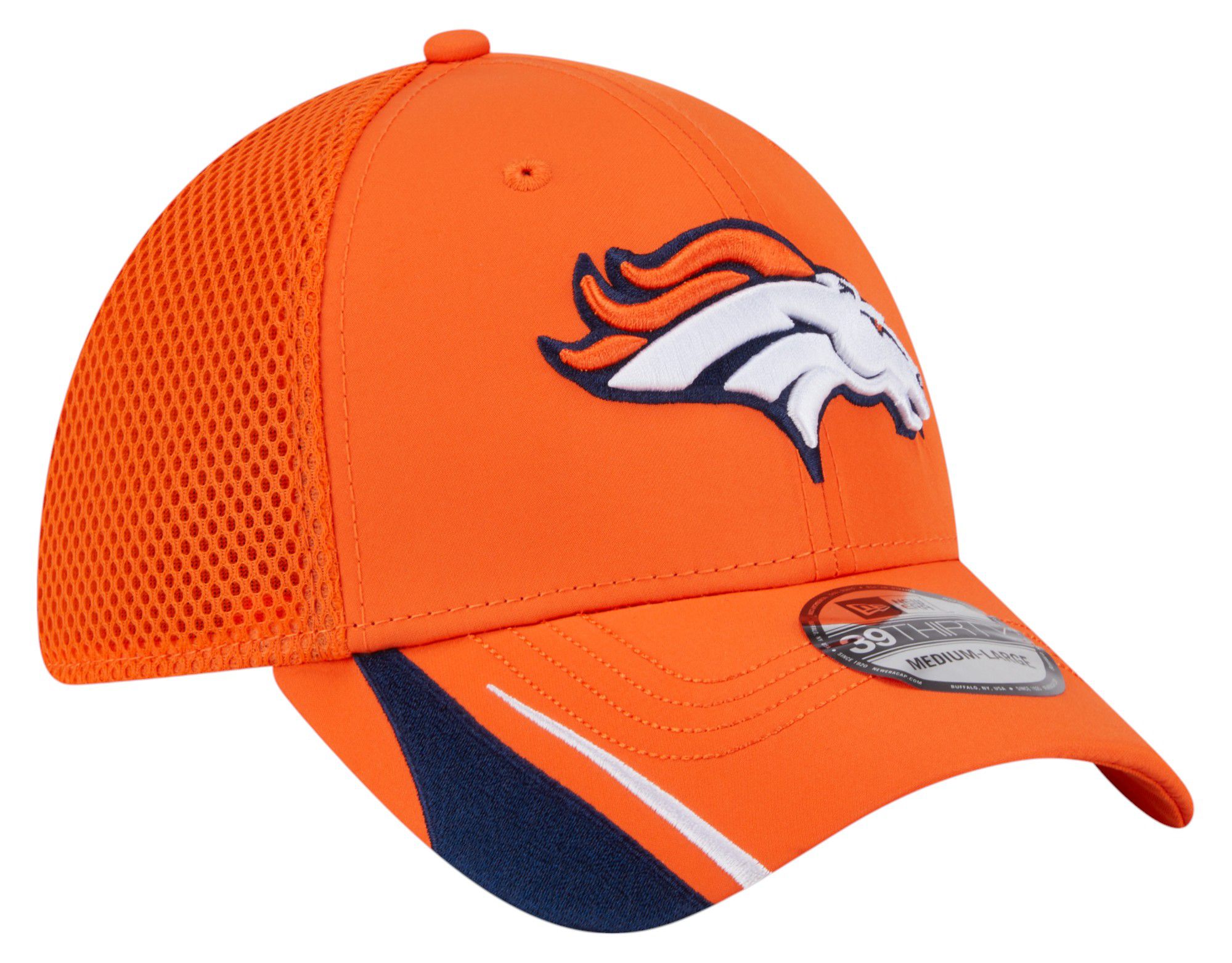 New Era Adult Denver Broncos Orange Linear 39Thirty Adjustable Hat product image