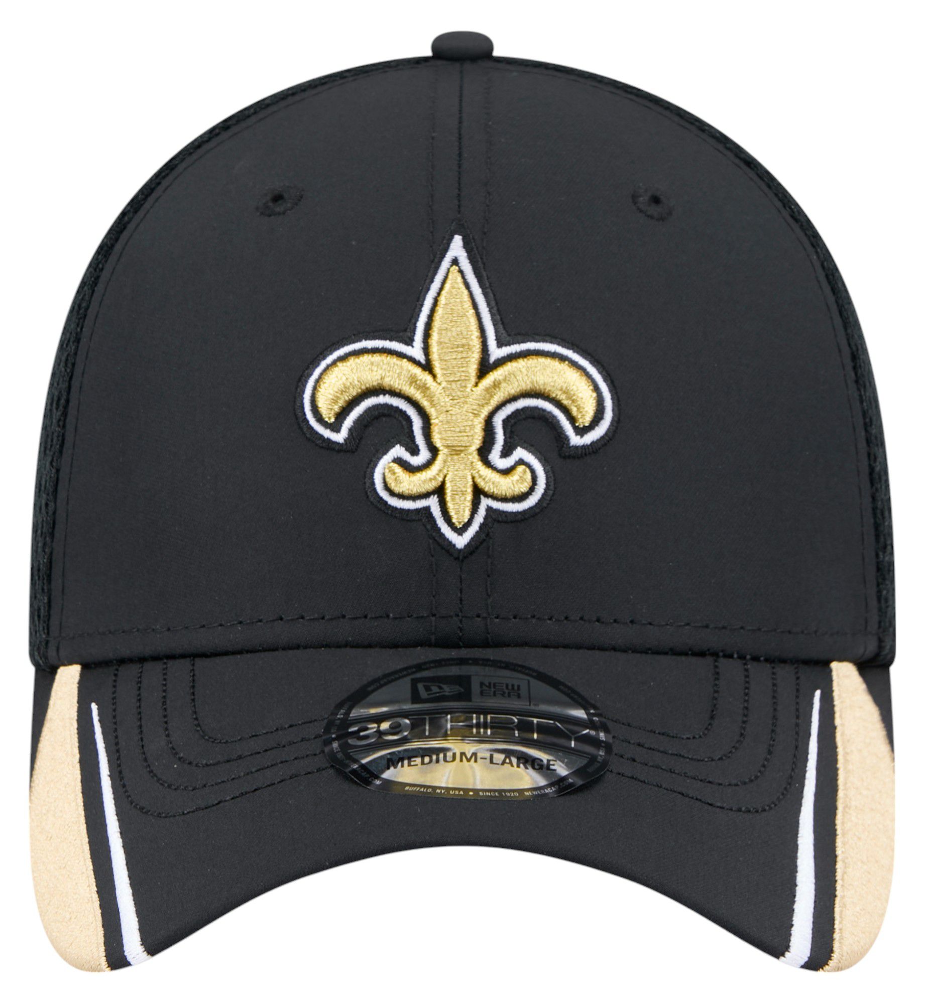 New Era Adult New Orleans Saints Black Linear 39Thirty Adjustable Hat product image