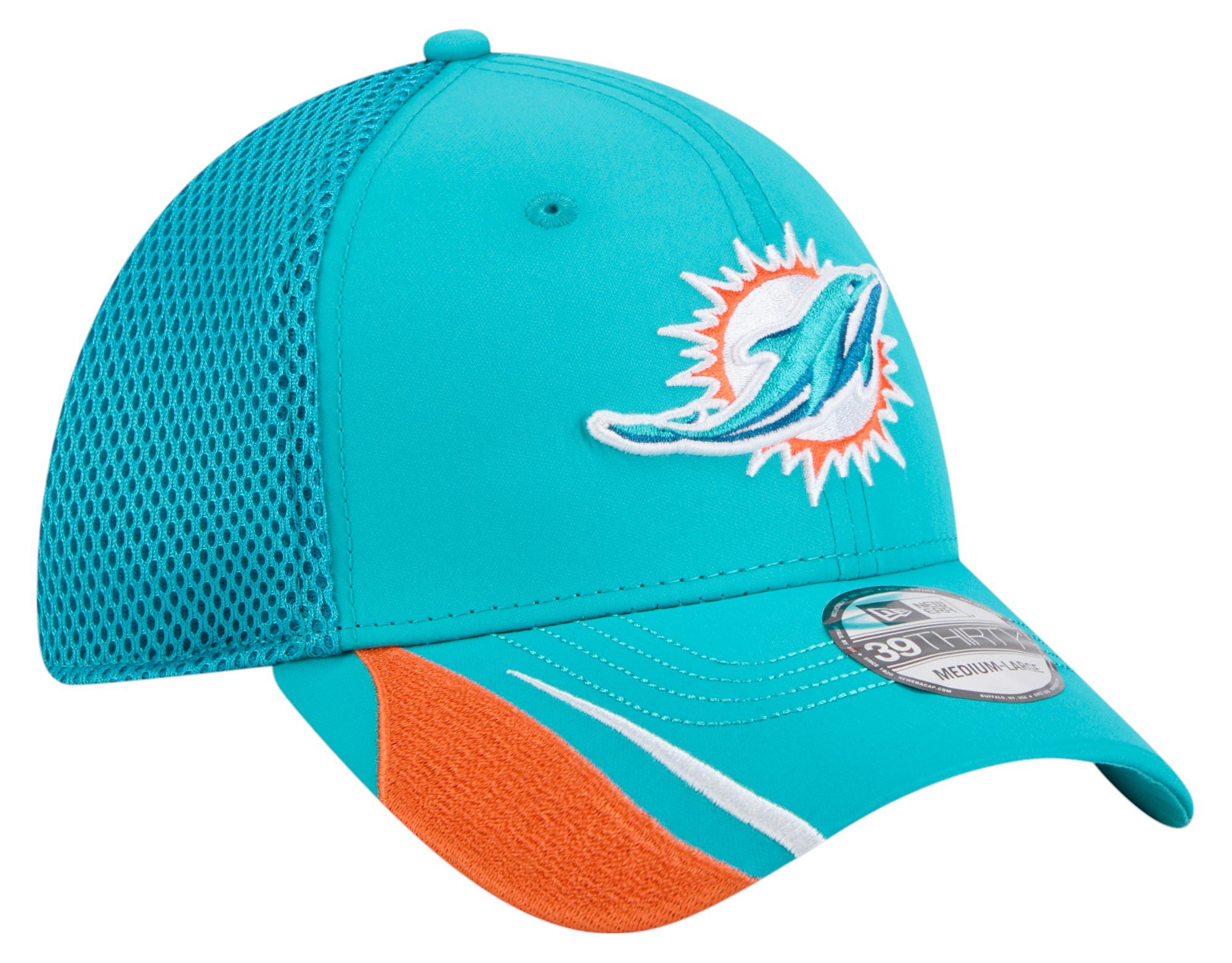 New Era Adult Miami Dolphins Aqua Linear 39Thirty Adjustable Hat product image