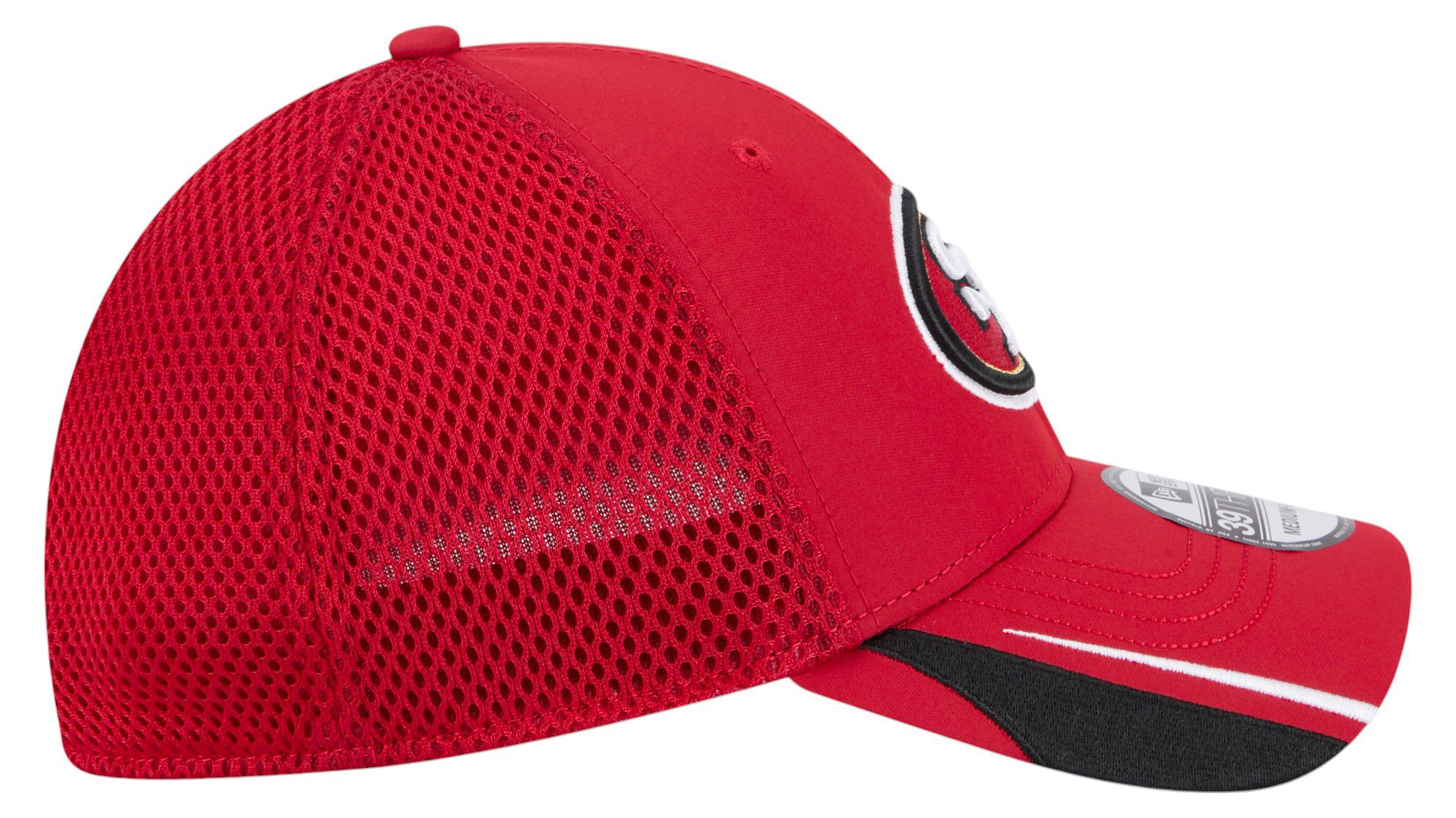 New Era Adult San Francisco 49ers Red Linear 39Thirty Adjustable Hat product image