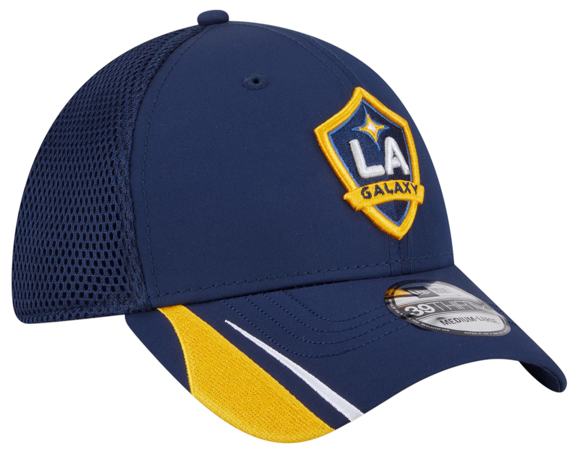 New Era Adult Los Angeles Galaxy Dark Blue Linear 39Thirty Stretch Fit Hat product image