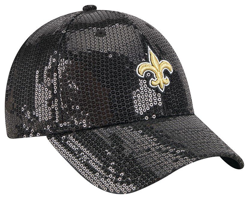 New Era Women's New Orleans Saints Black Sequin 9Forty Adjustable Hat product image