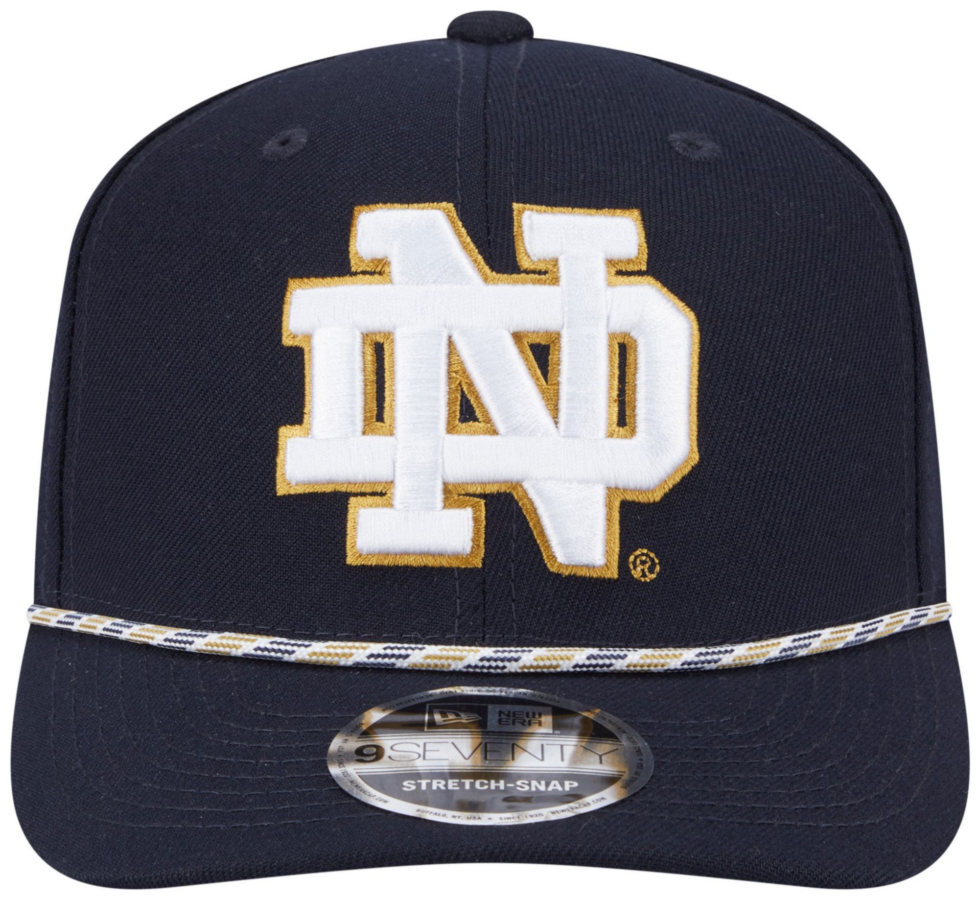 New Era Adult Notre Dame Fighting Irish Navy Multi Rope 9Seventy Adjustable Stretch-Snap Hat product image