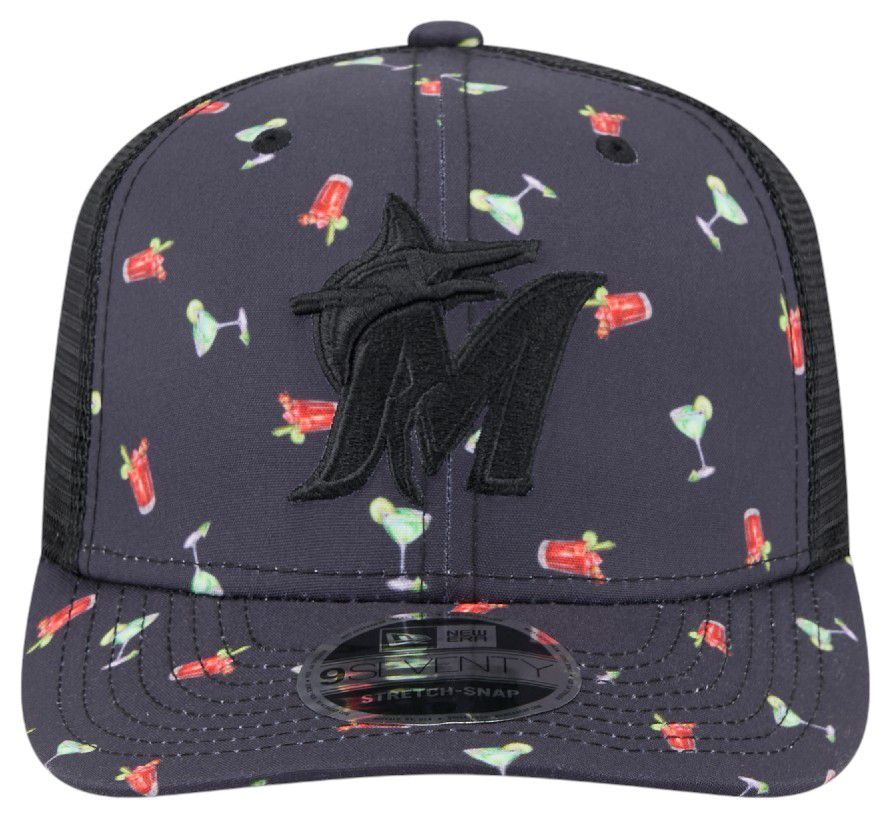 New Era Adult Miami Marlins Black Pattern 9Seventy Adjustable Hat product image