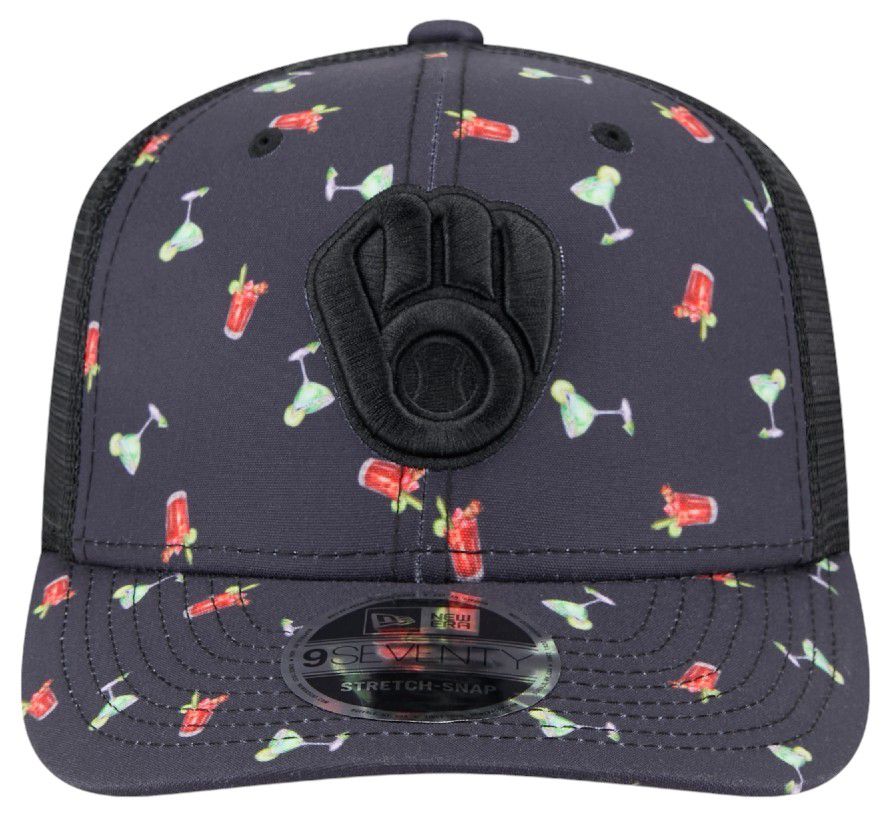New Era Adult Milwaukee Brewers Black Pattern 9Seventy Adjustable Hat product image